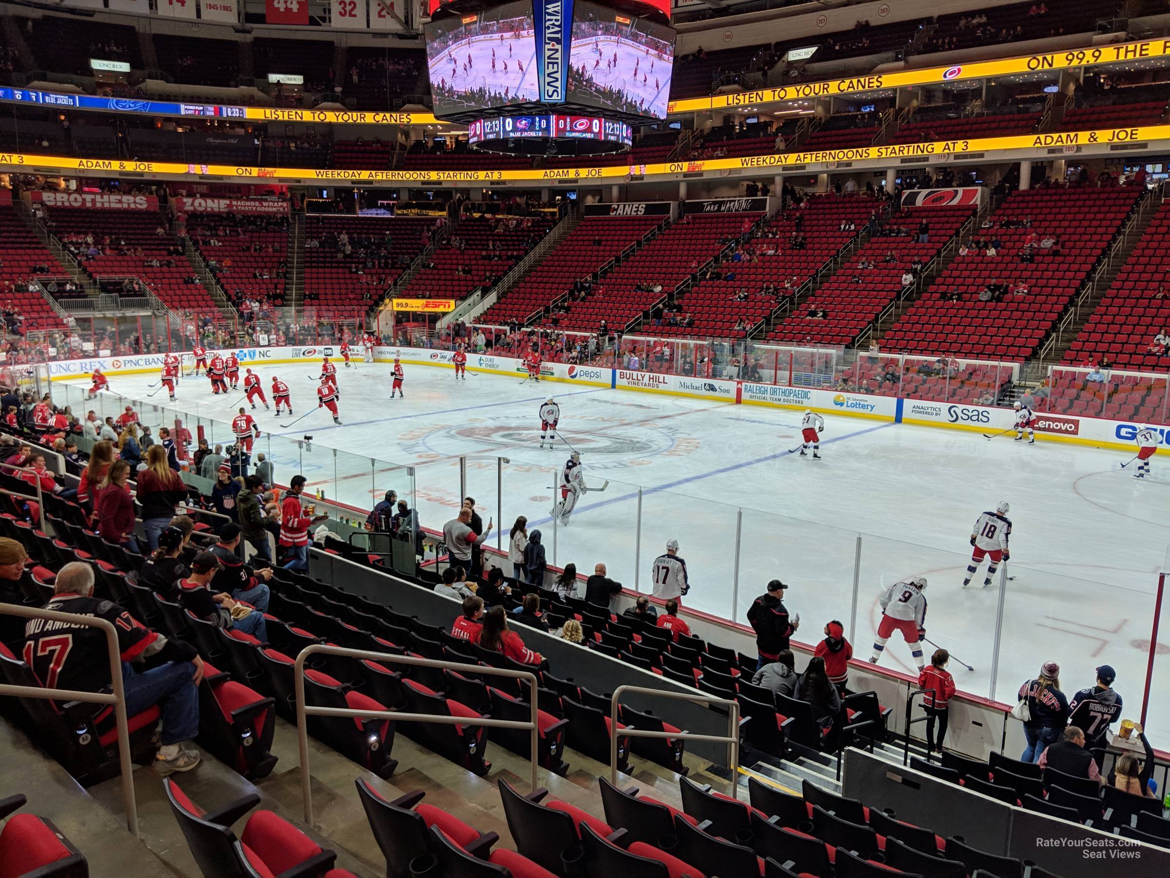 section 101, row q seat view  for hockey - lenovo center