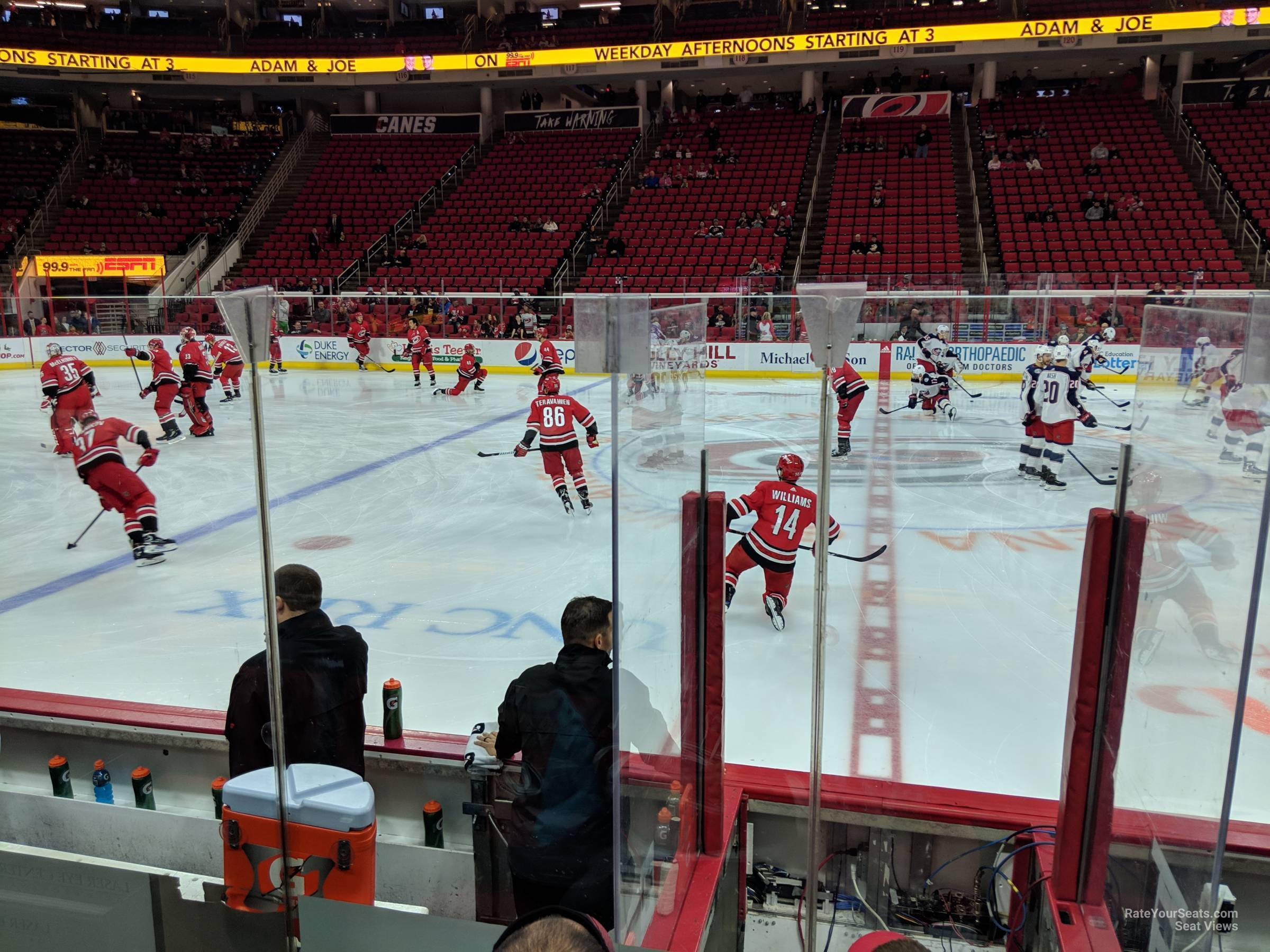 section 104, row e seat view  for hockey - lenovo center