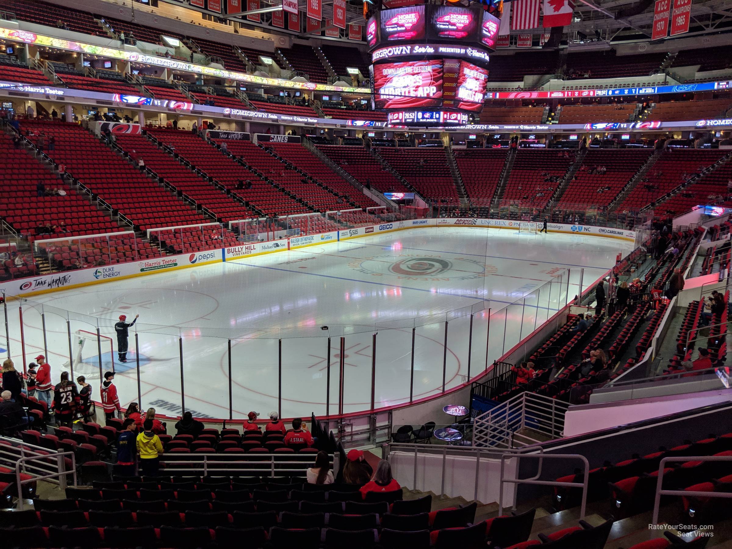 section 109, row t seat view  for hockey - pnc arena