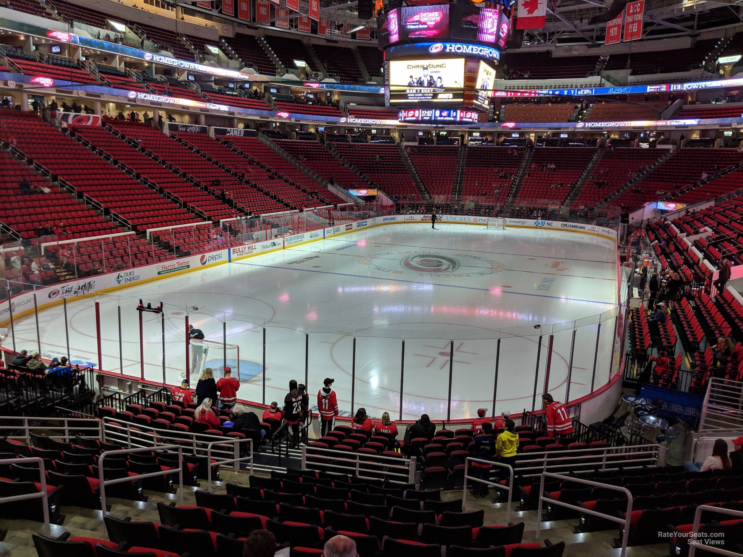 section 110, row t seat view  for hockey - lenovo center