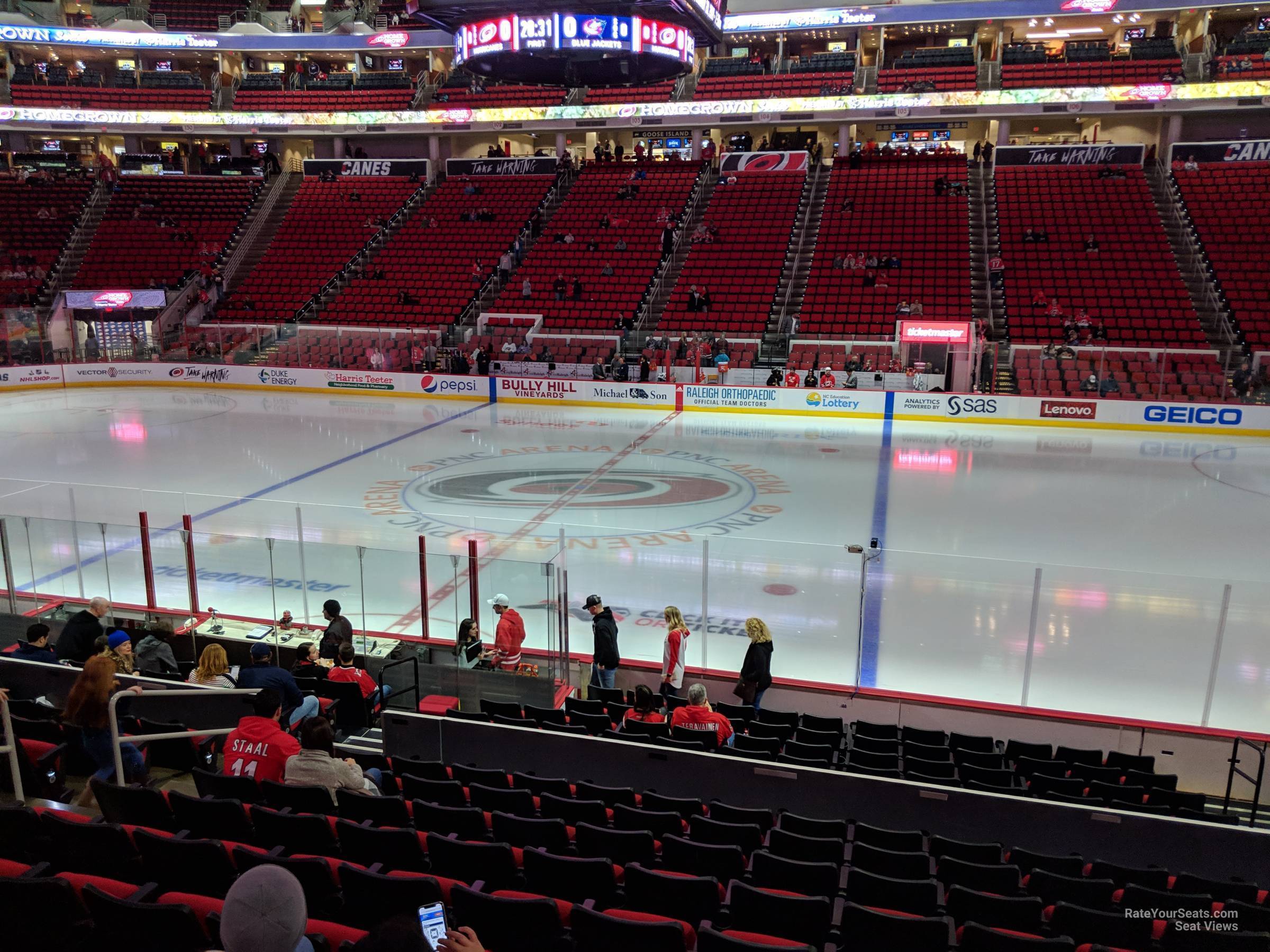 section 118, row q seat view  for hockey - pnc arena