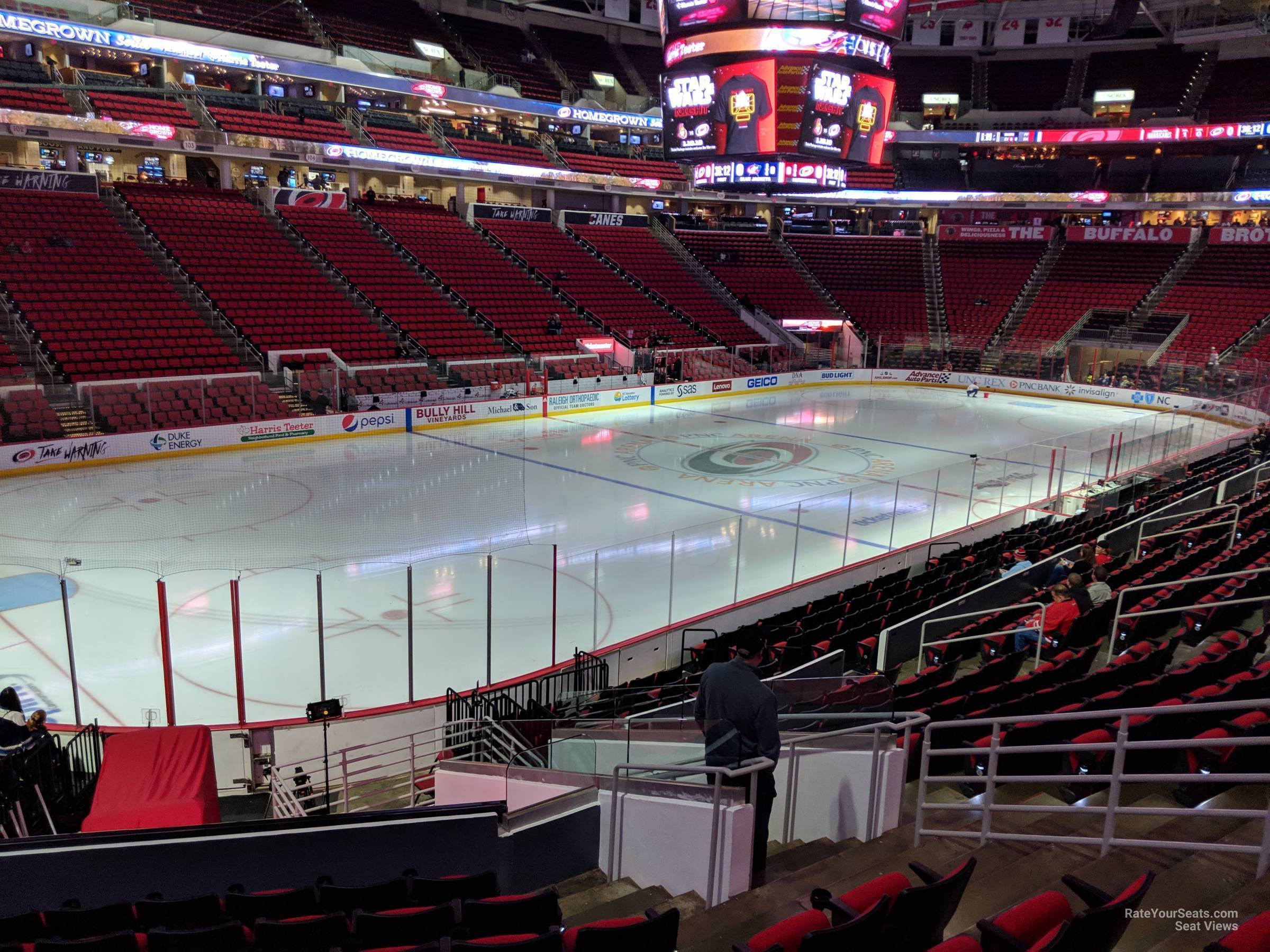 section 123, row t seat view  for hockey - lenovo center