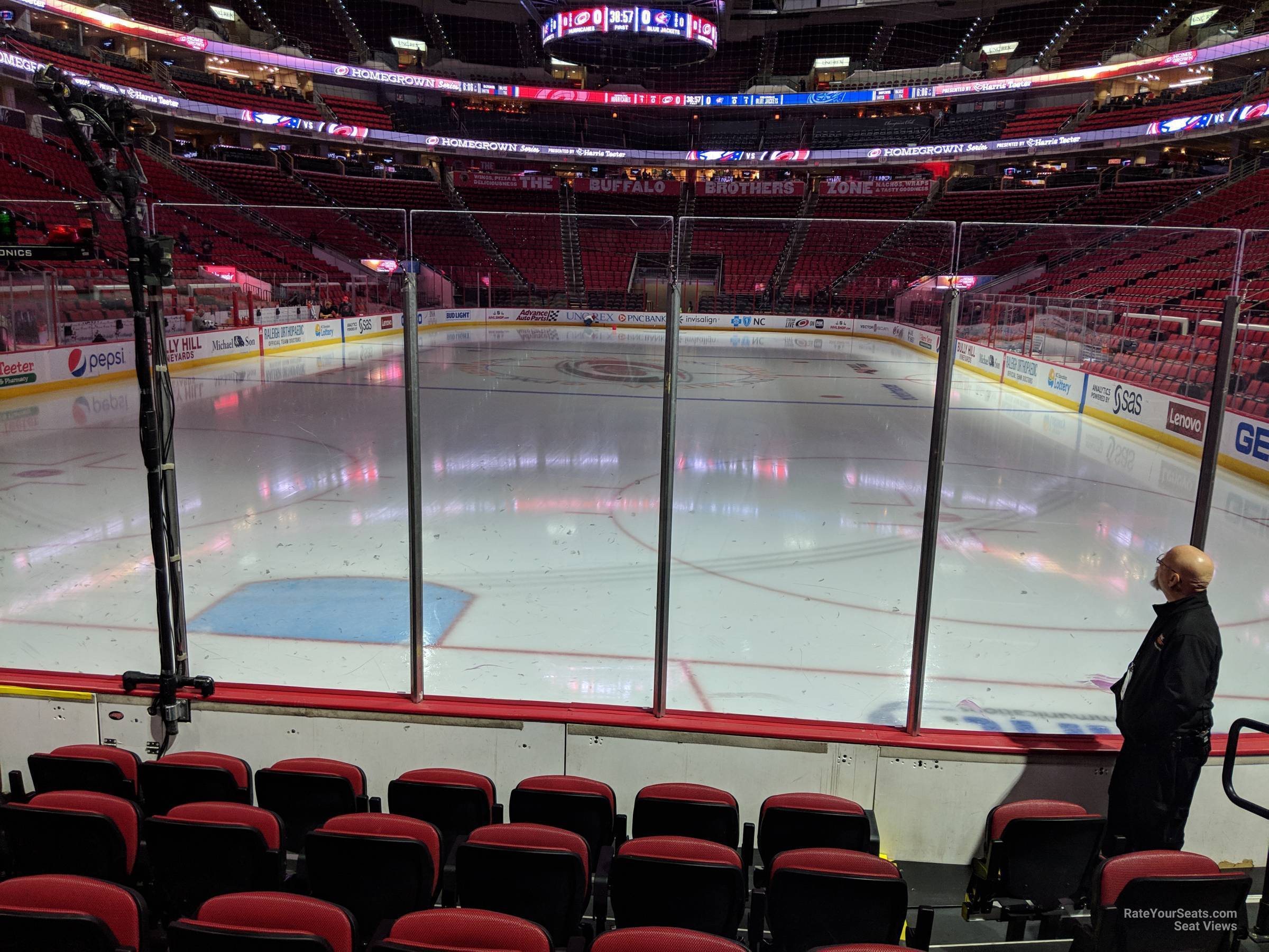 section 126, row f seat view  for hockey - pnc arena