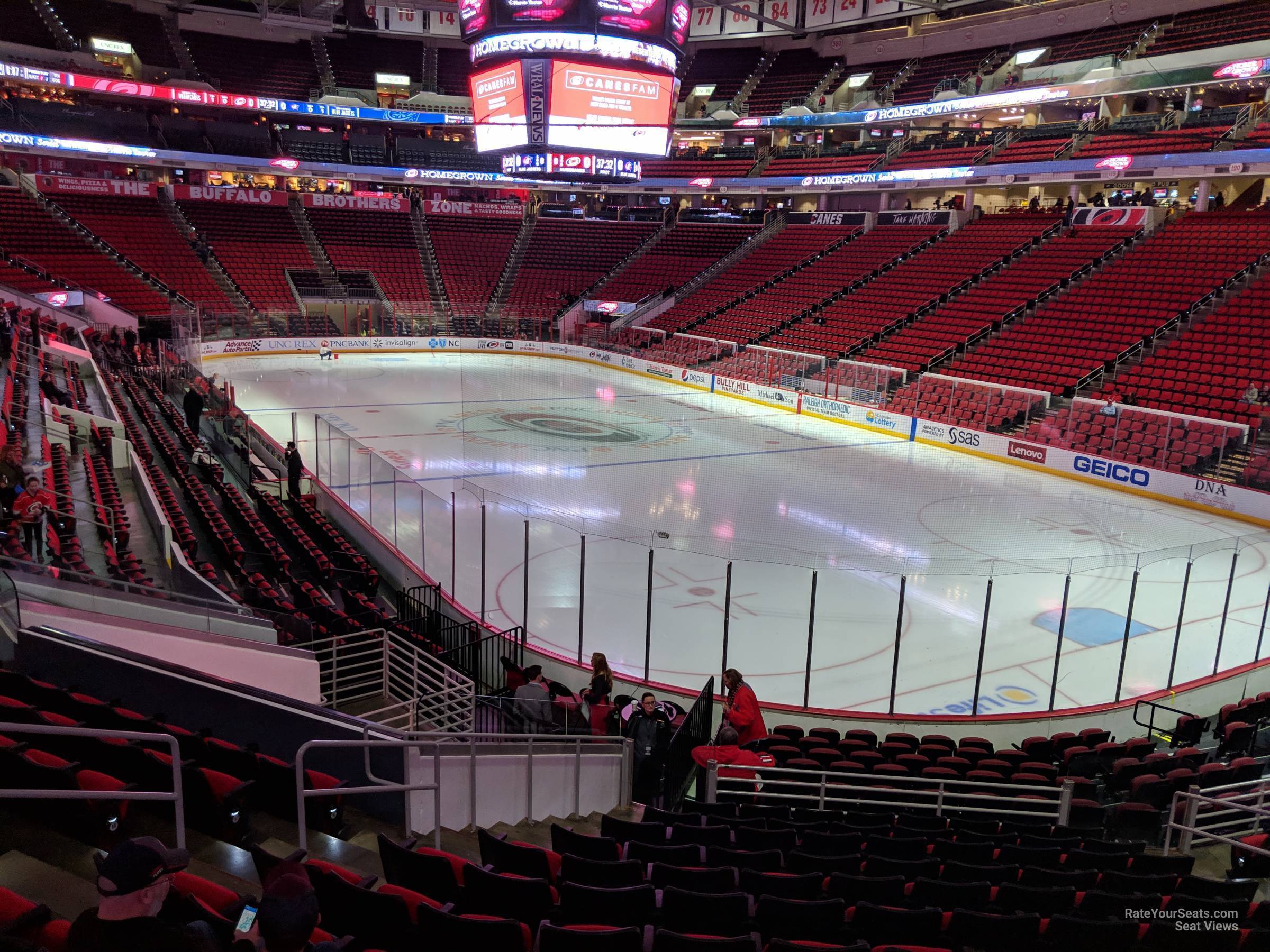 section 129, row t seat view  for hockey - pnc arena