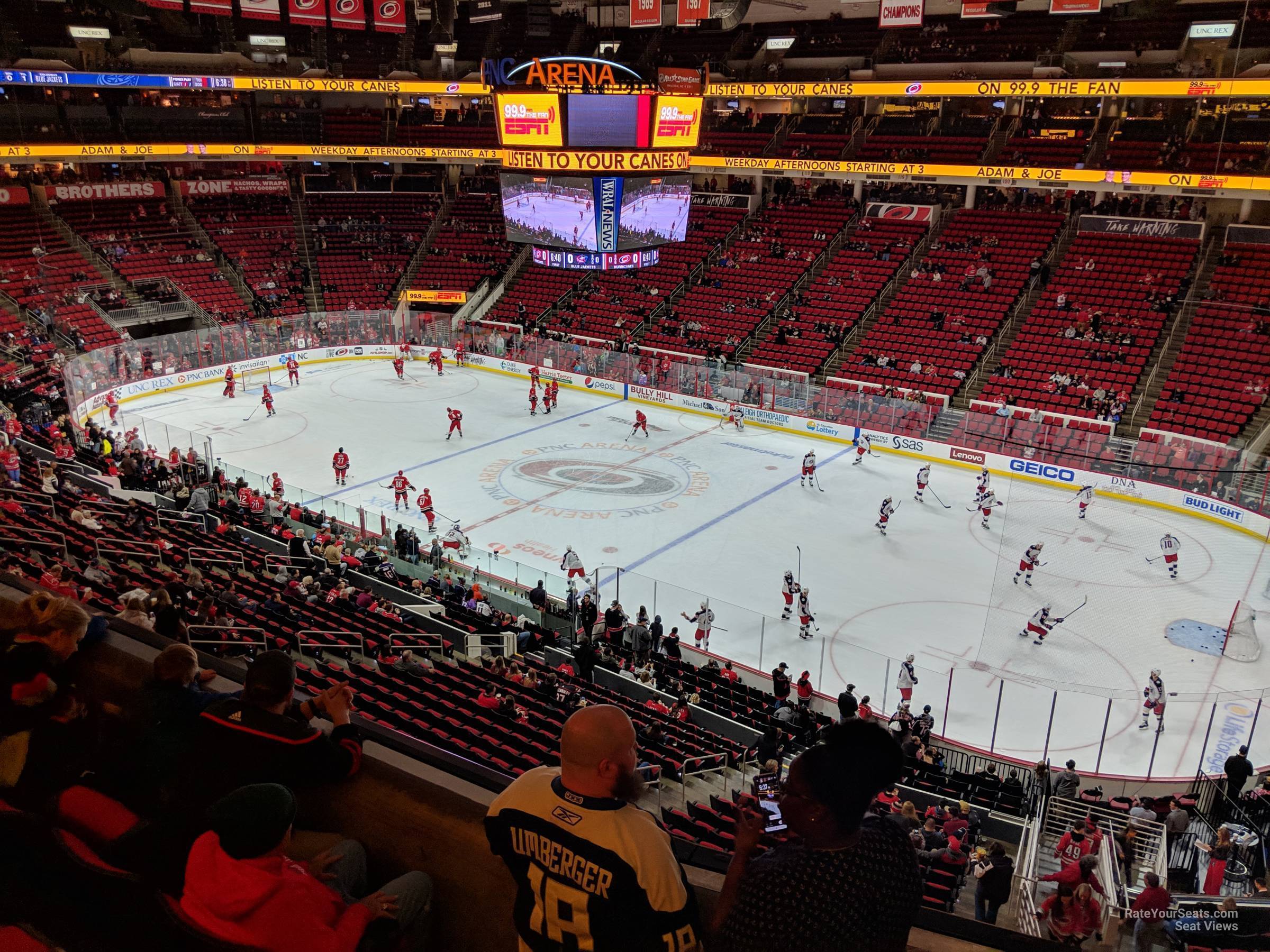 section 201, row d seat view  for hockey - pnc arena