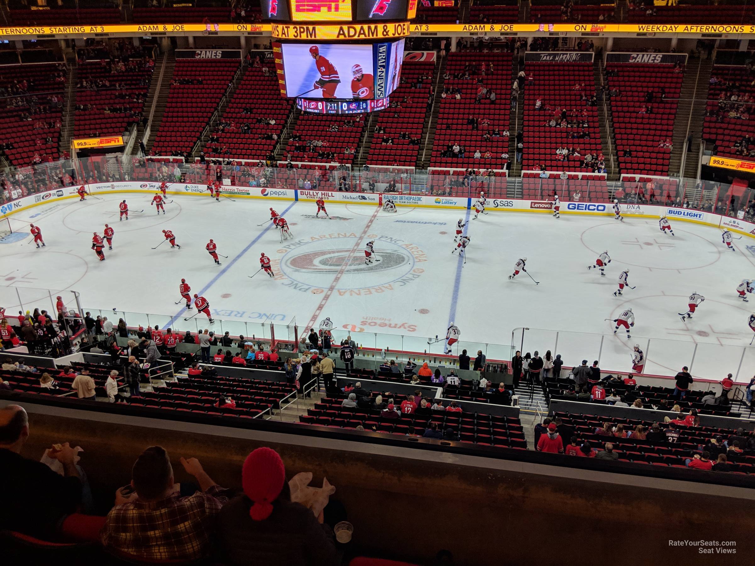 section 203, row d seat view  for hockey - pnc arena