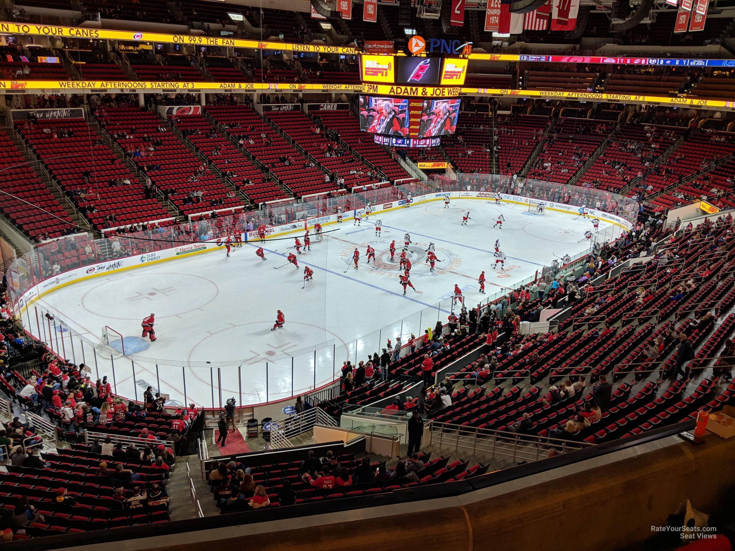 section 208, row d seat view  for hockey - lenovo center