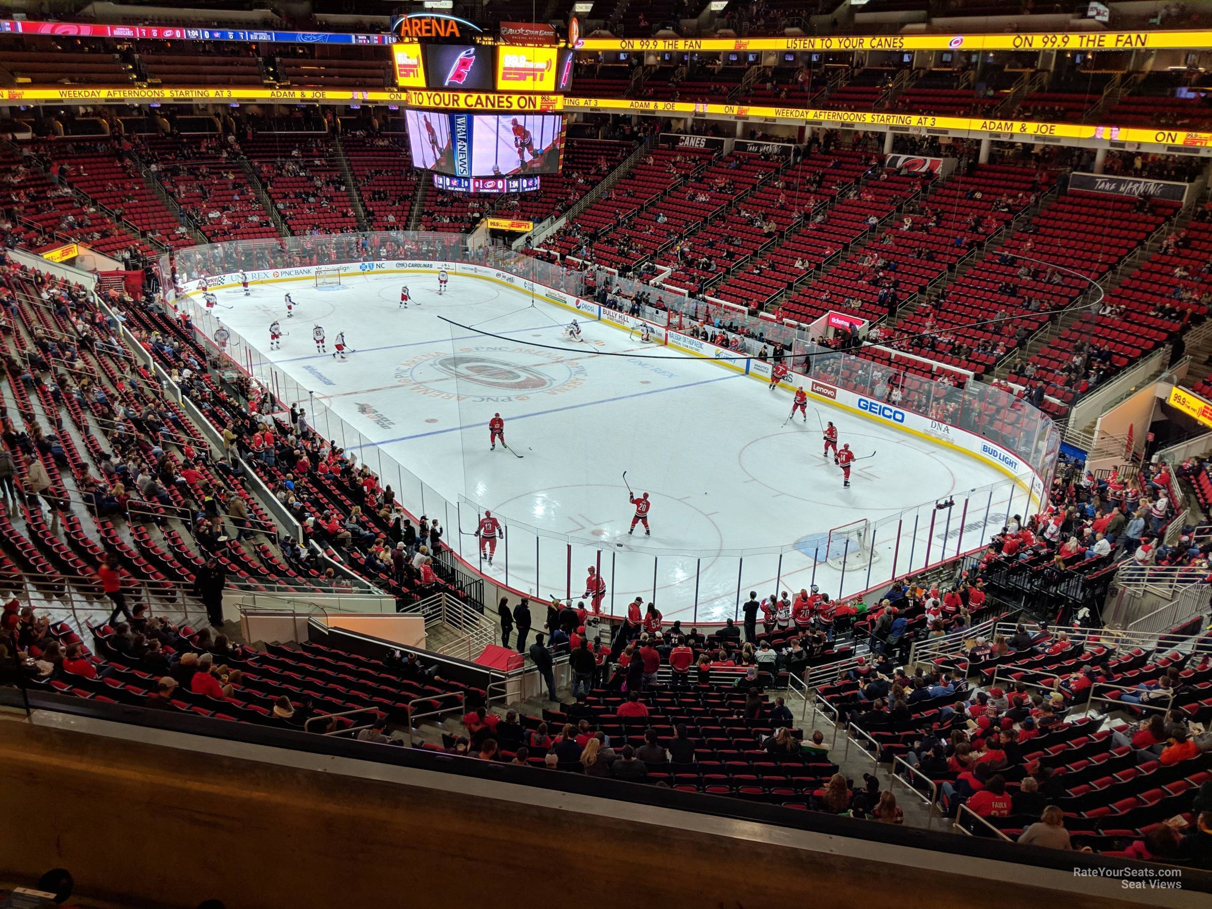 section 215, row t seat view  for hockey - pnc arena