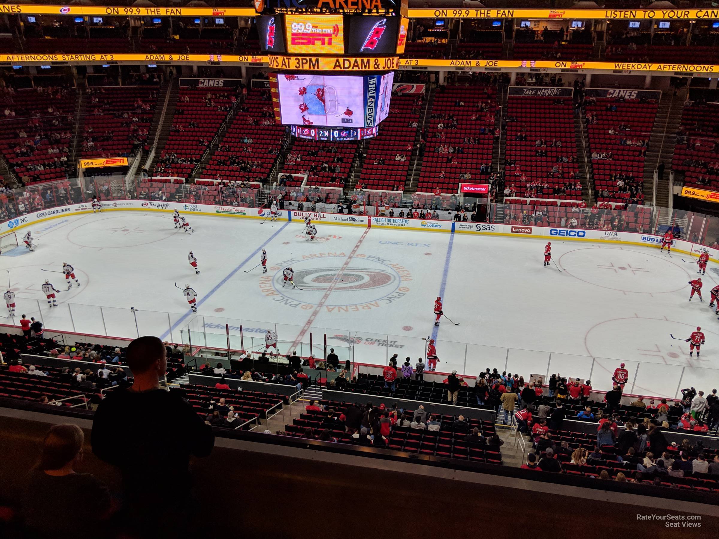 section 219, row t seat view  for hockey - pnc arena