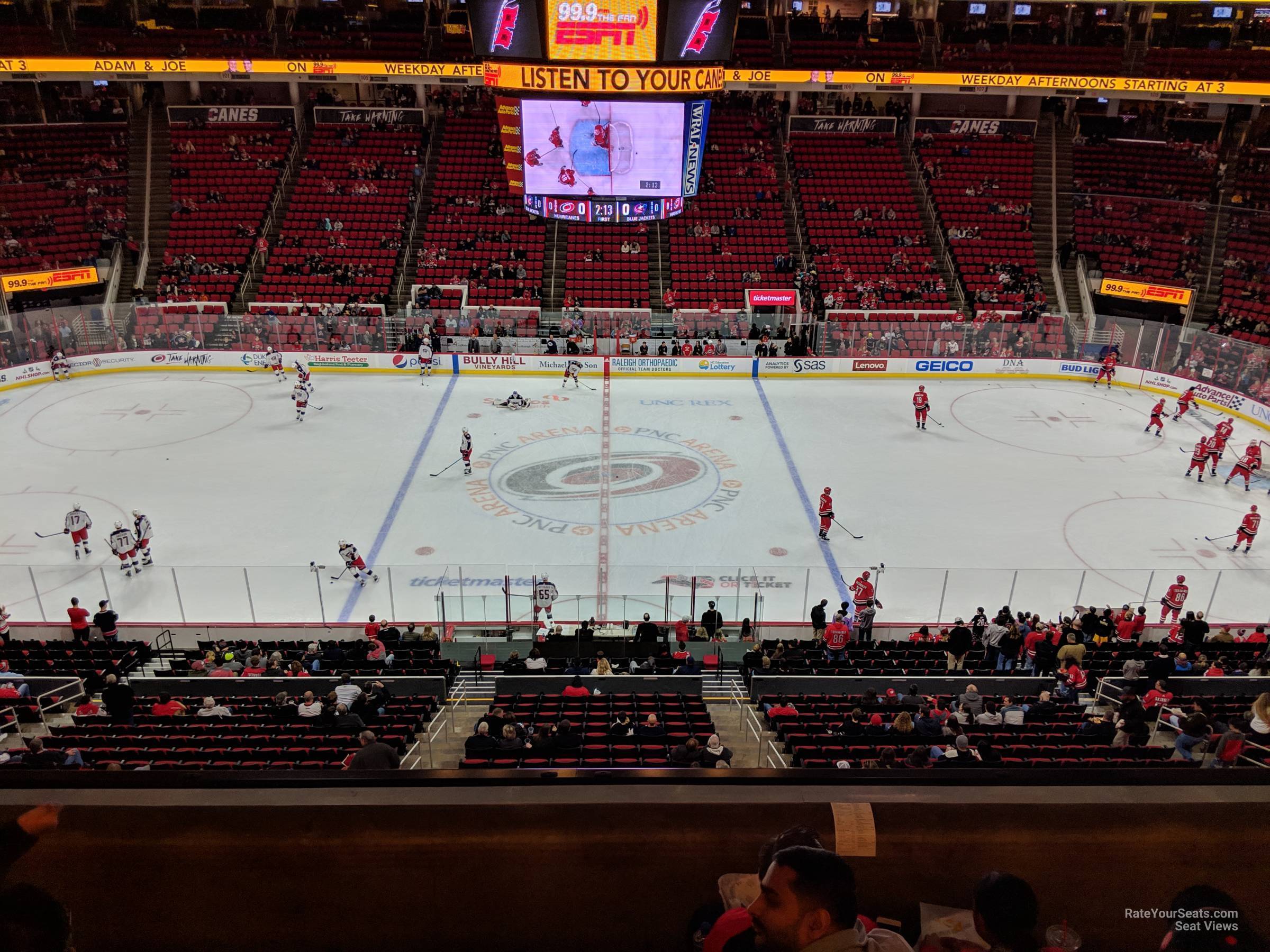 section 220, row t seat view  for hockey - pnc arena