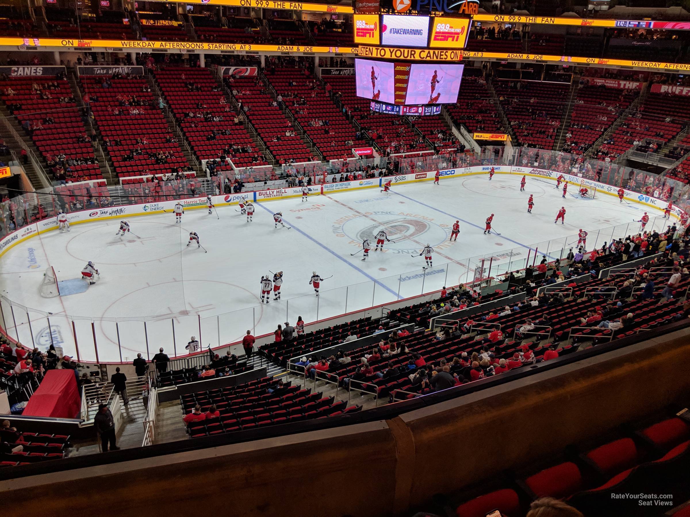 section 223, row t seat view  for hockey - lenovo center