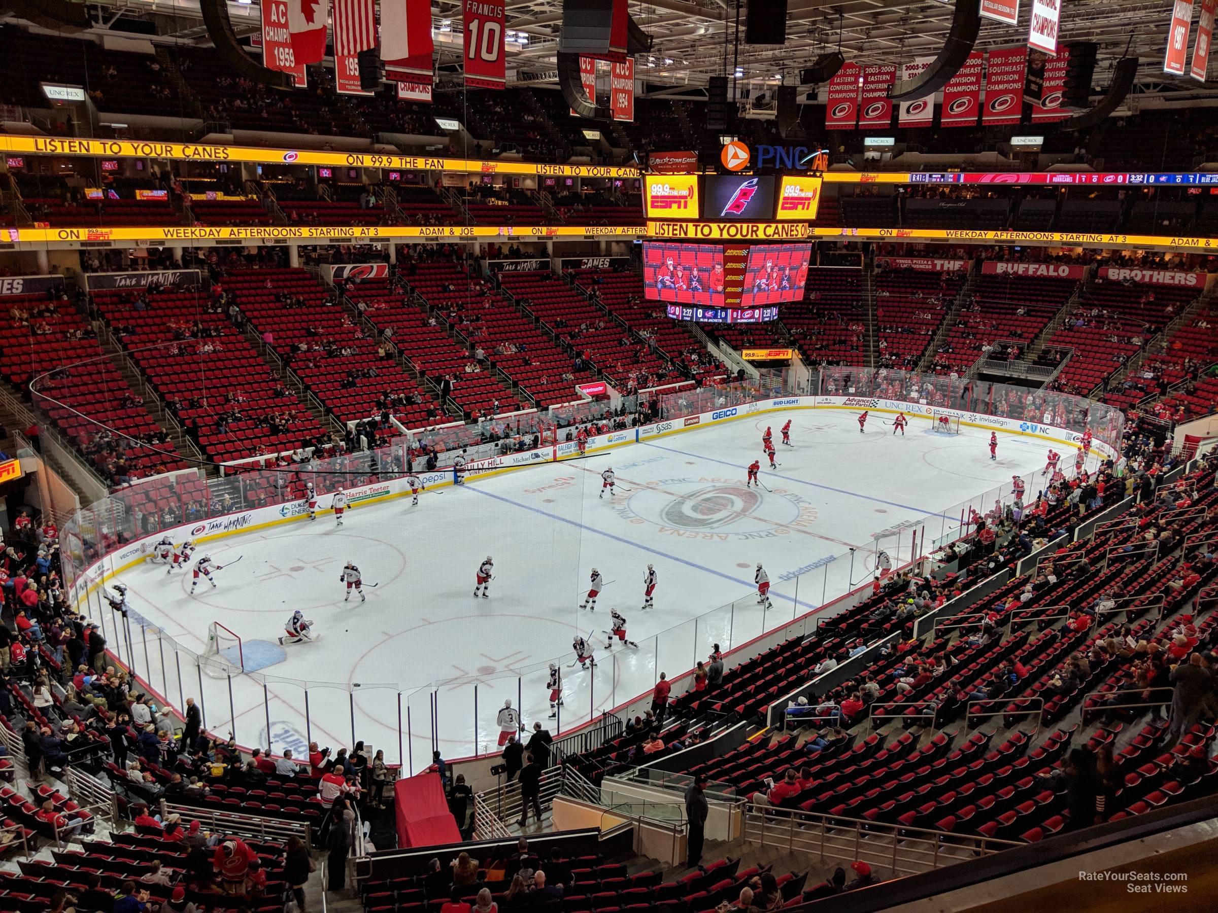 section 224, row t seat view  for hockey - lenovo center