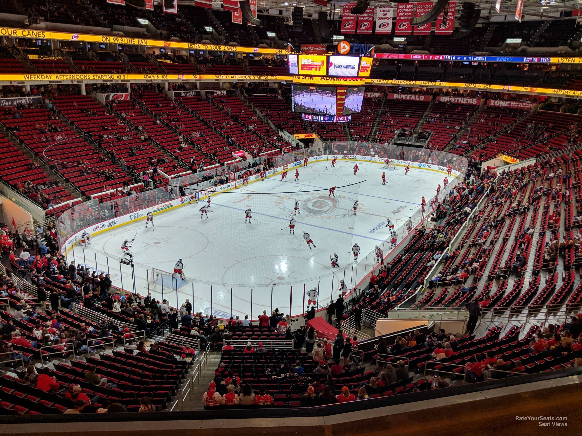 section 225, row t seat view  for hockey - pnc arena