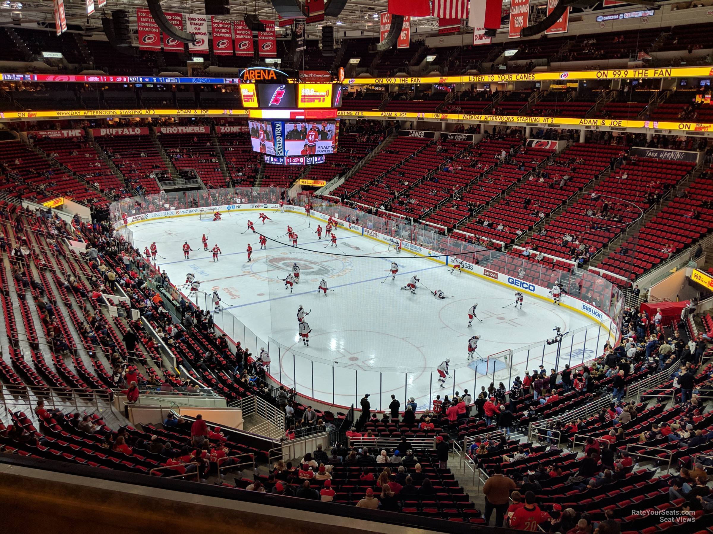 section 229, row d seat view  for hockey - pnc arena