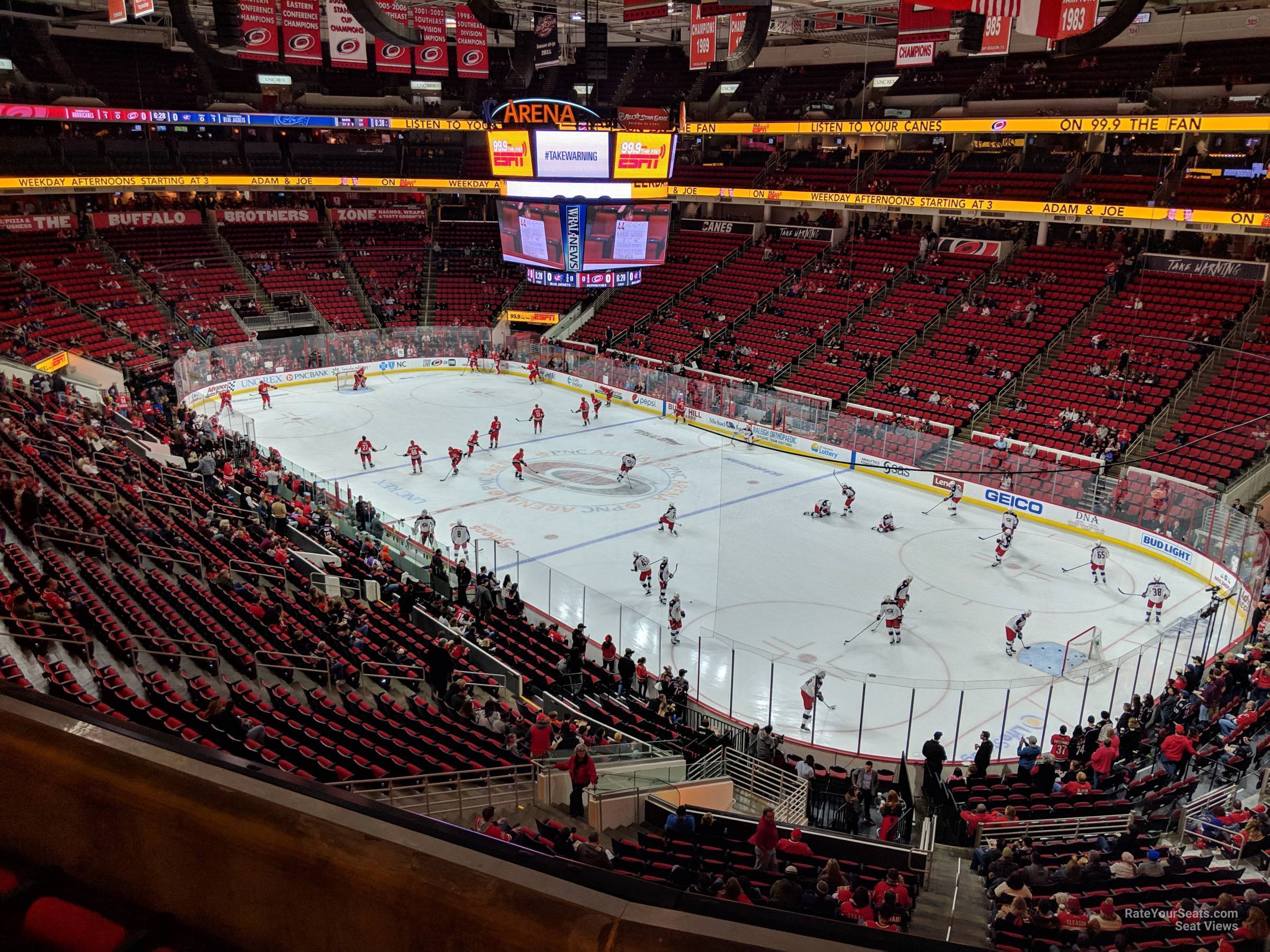 section 230, row d seat view  for hockey - pnc arena