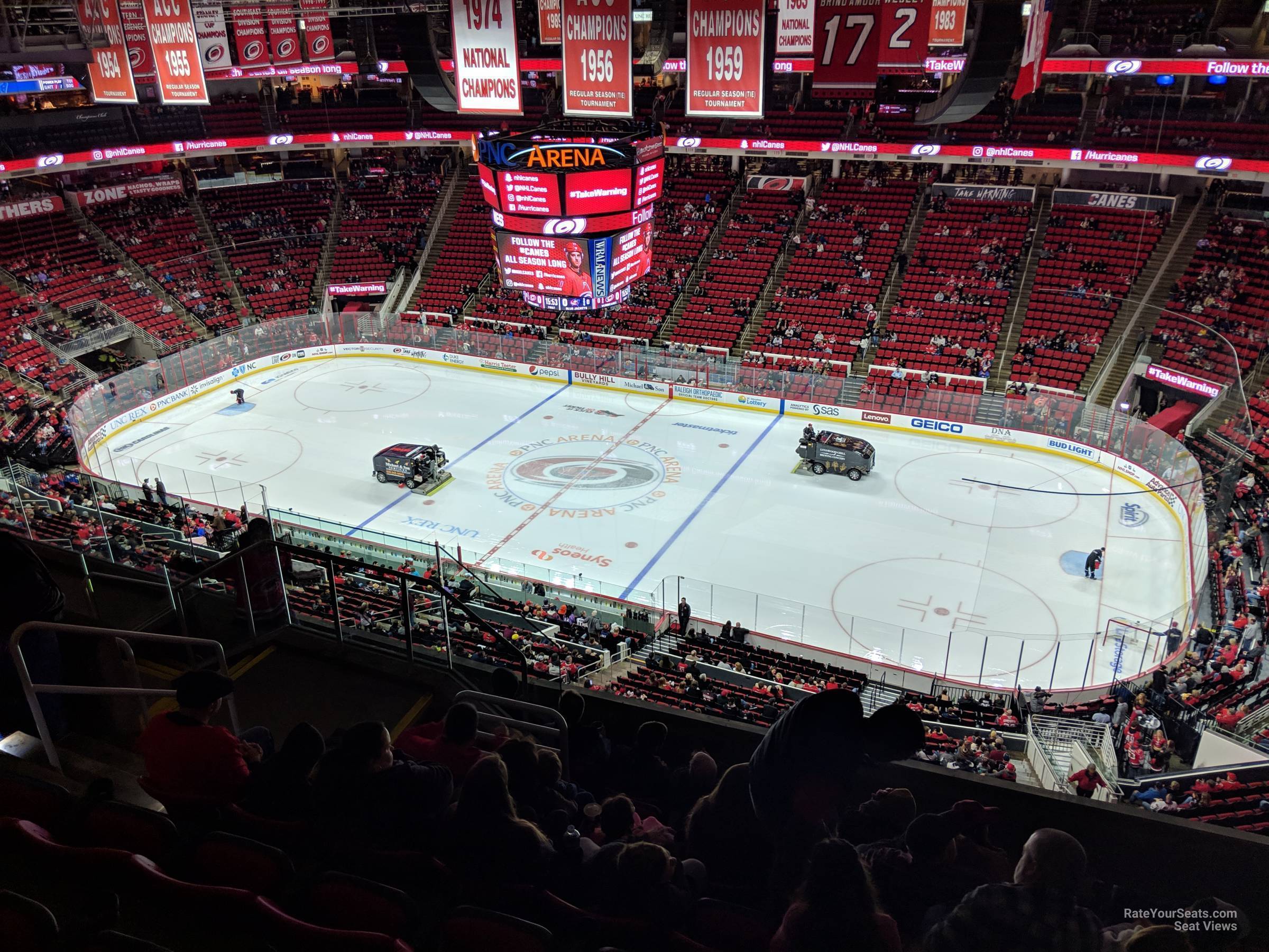 section 302, row h seat view  for hockey - pnc arena