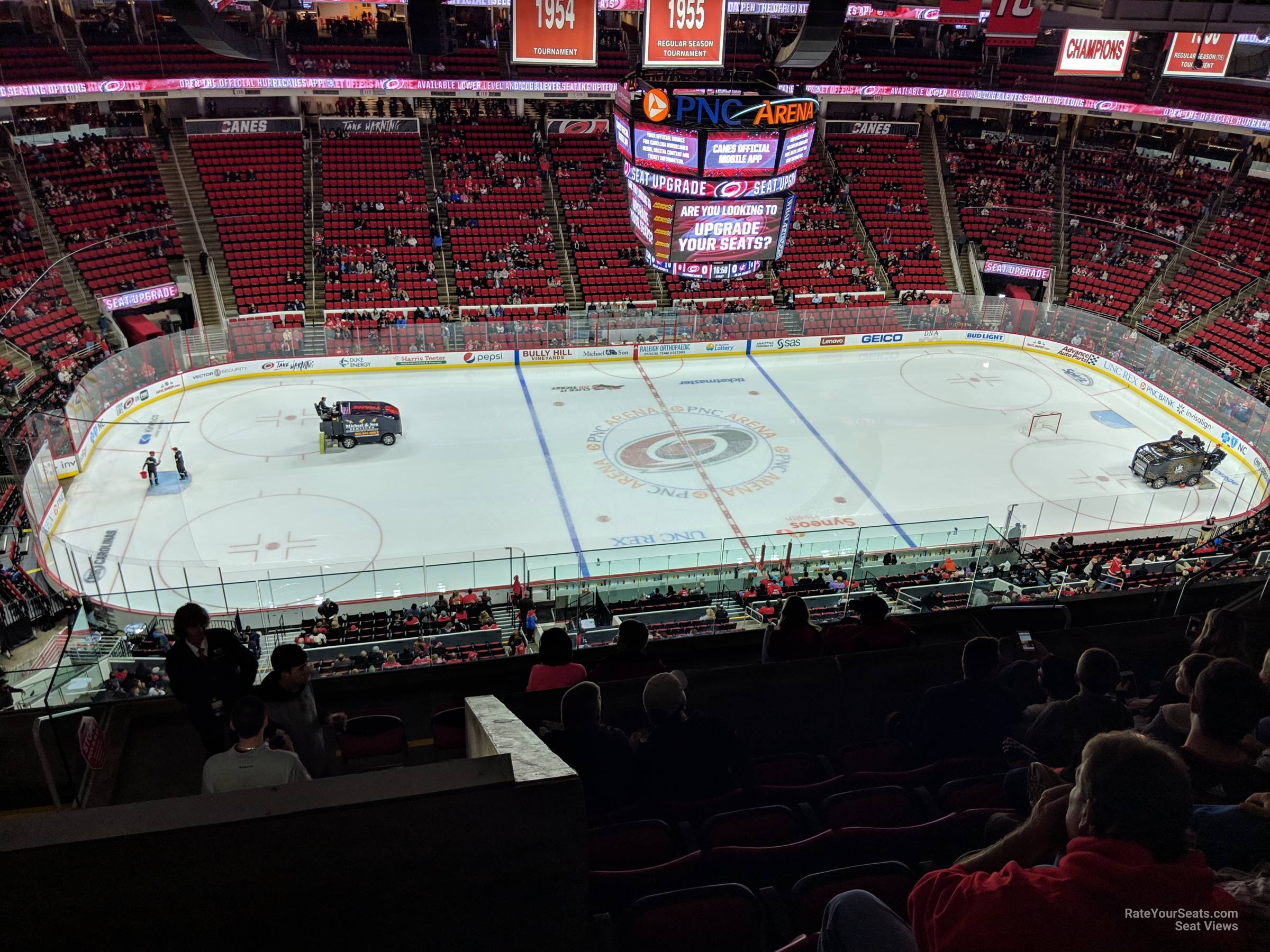 section 305, row h seat view  for hockey - pnc arena