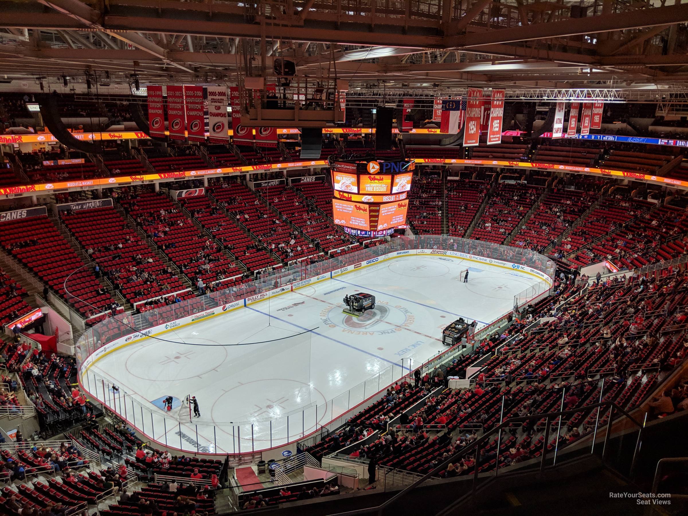 section 309, row h seat view  for hockey - pnc arena