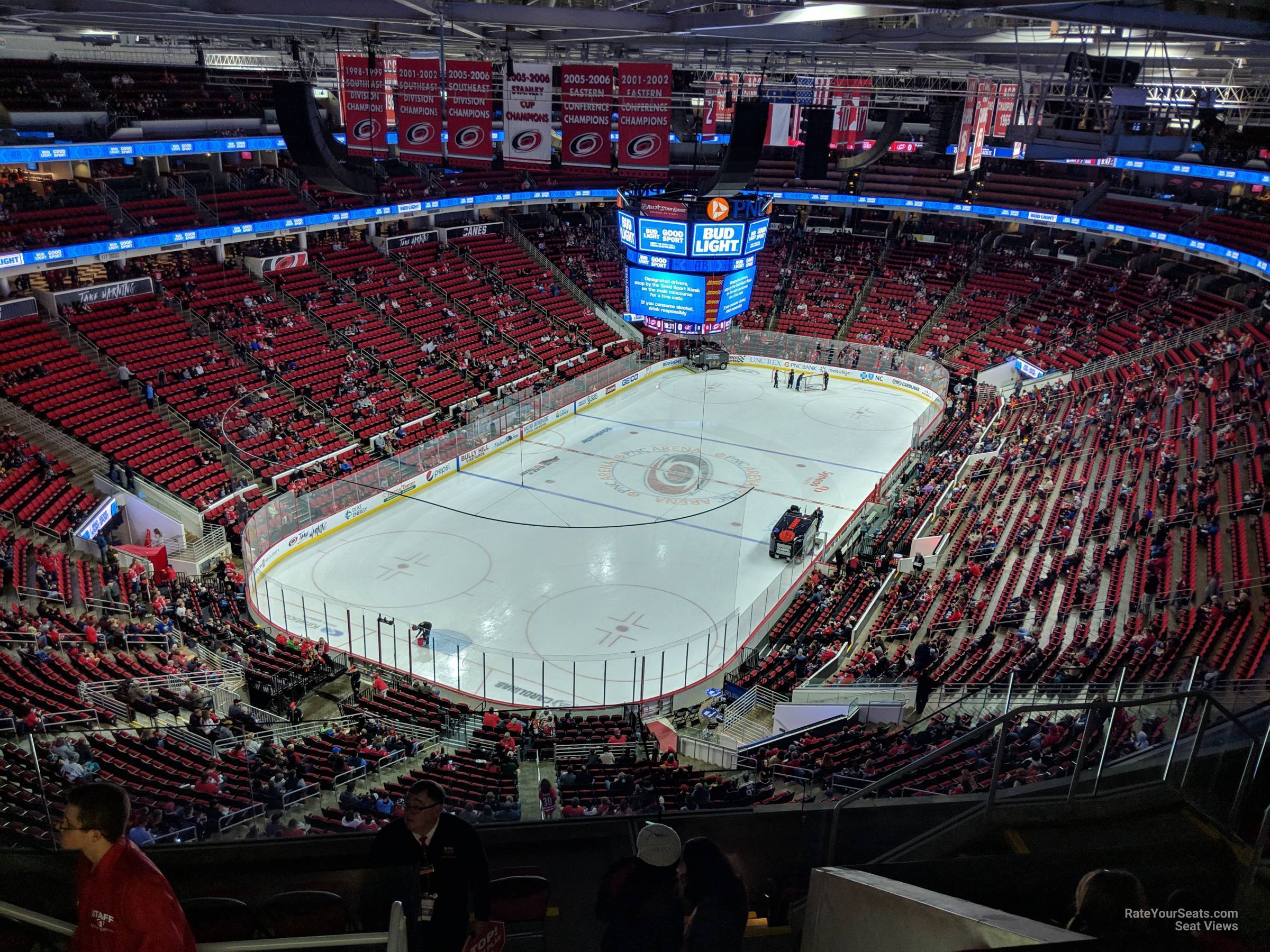 section 311, row h seat view  for hockey - pnc arena
