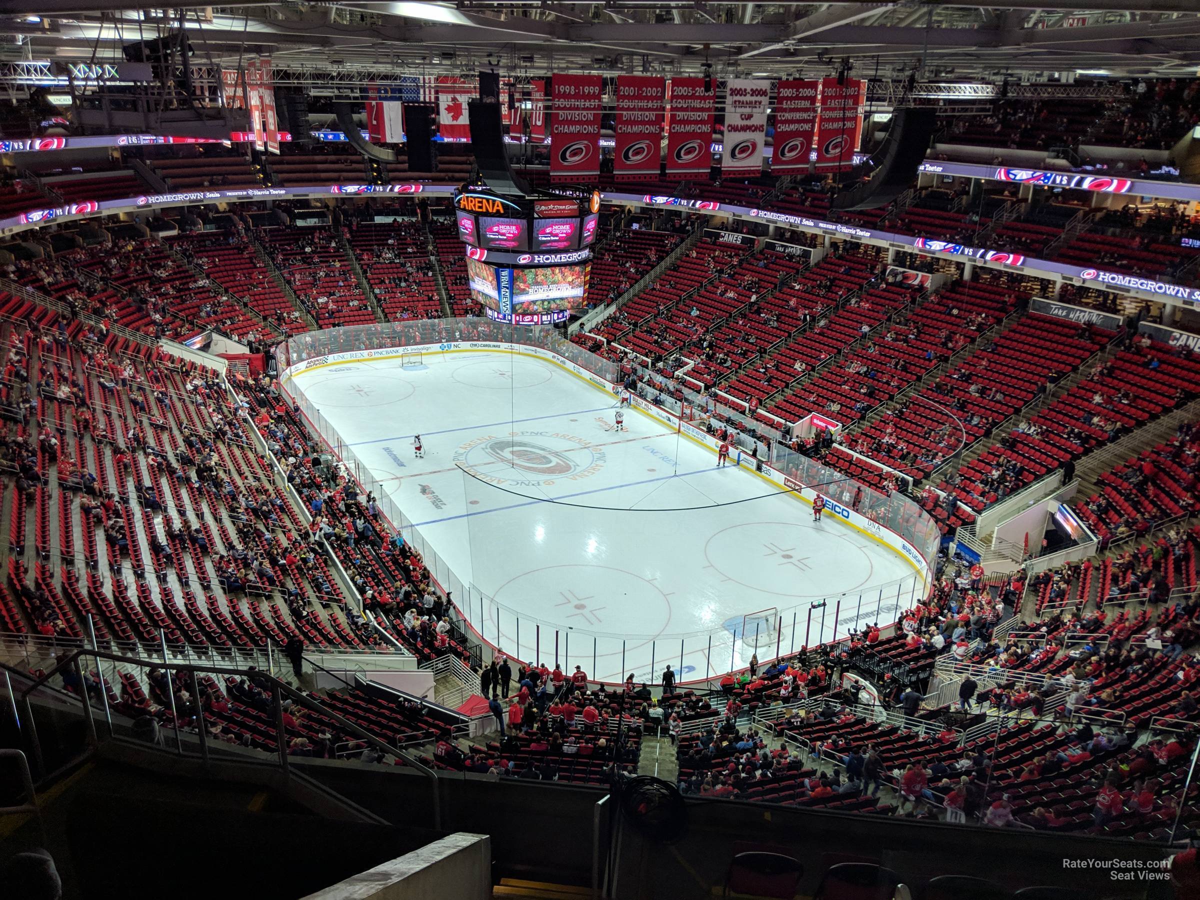 section 316, row h seat view  for hockey - pnc arena