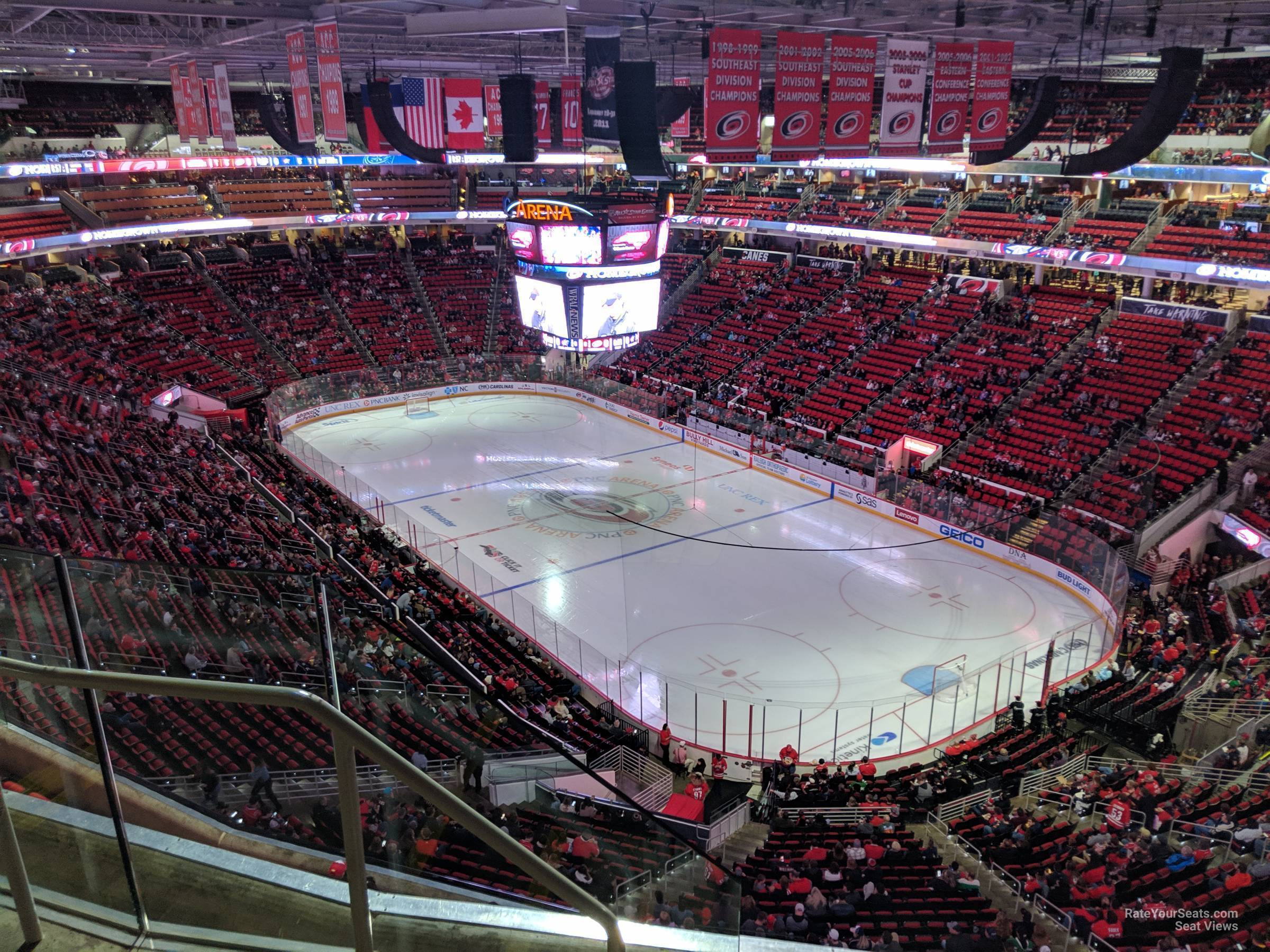 section 317, row d seat view  for hockey - pnc arena