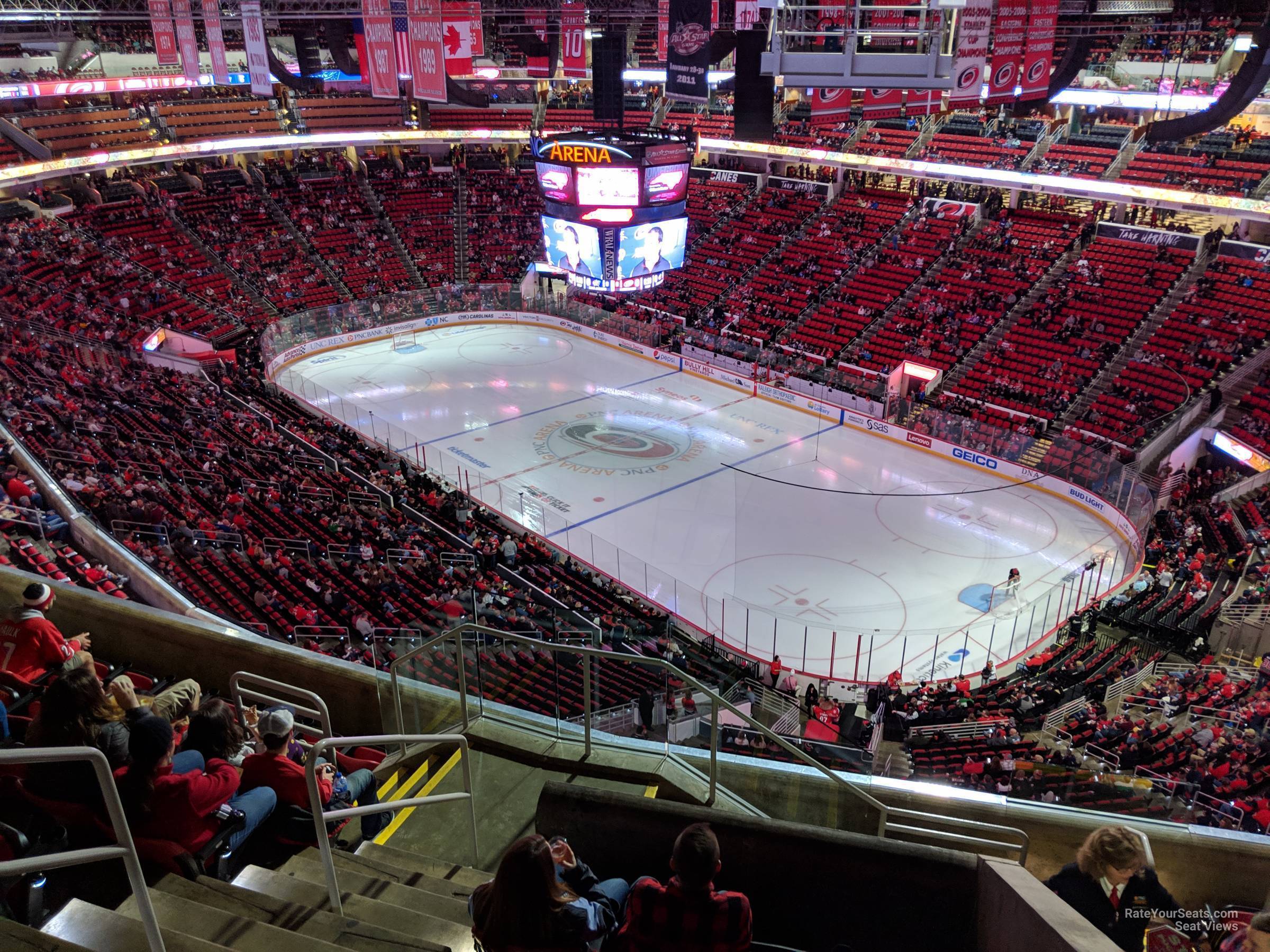 section 318, row h seat view  for hockey - pnc arena