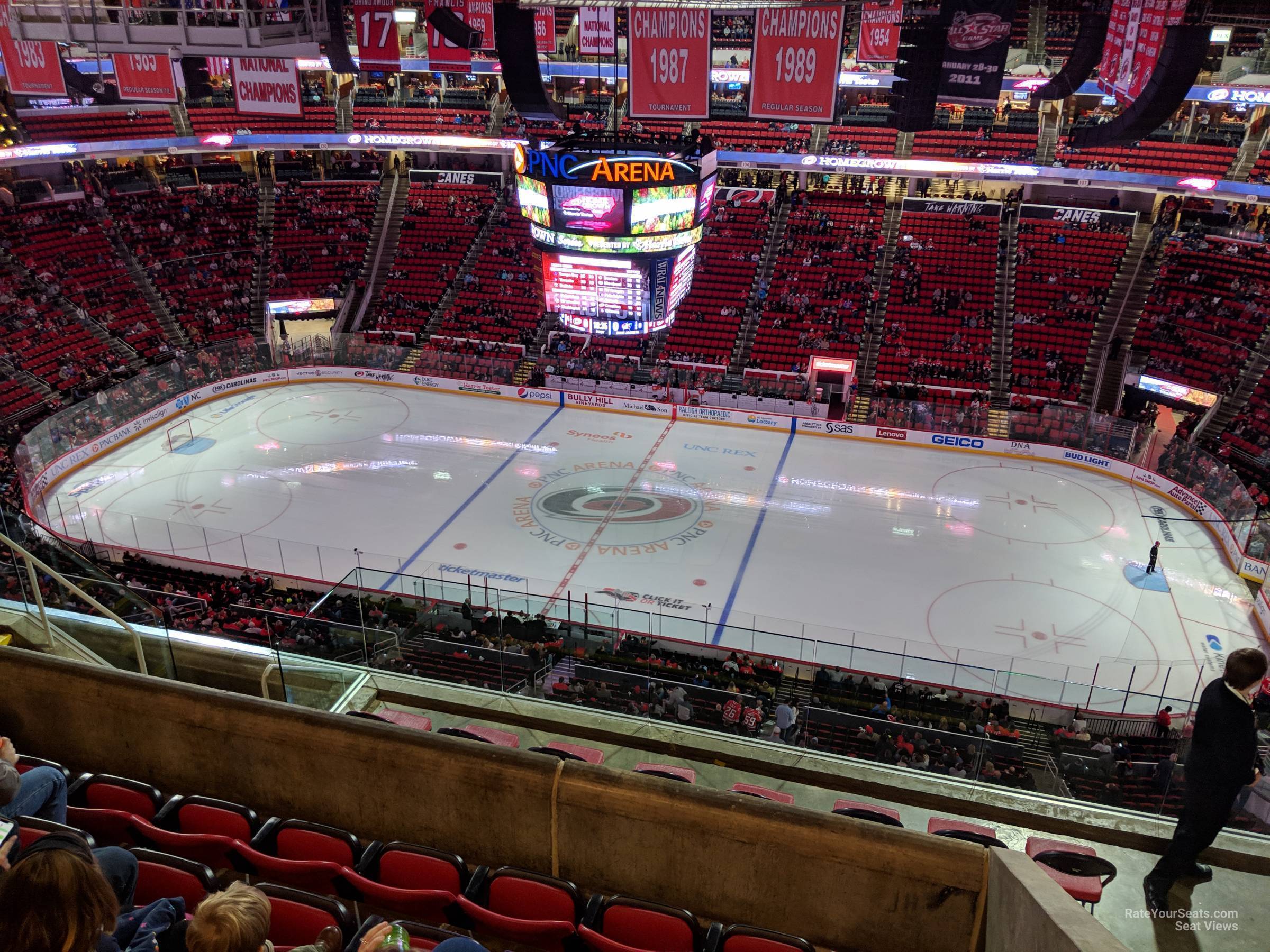 section 323, row h seat view  for hockey - pnc arena