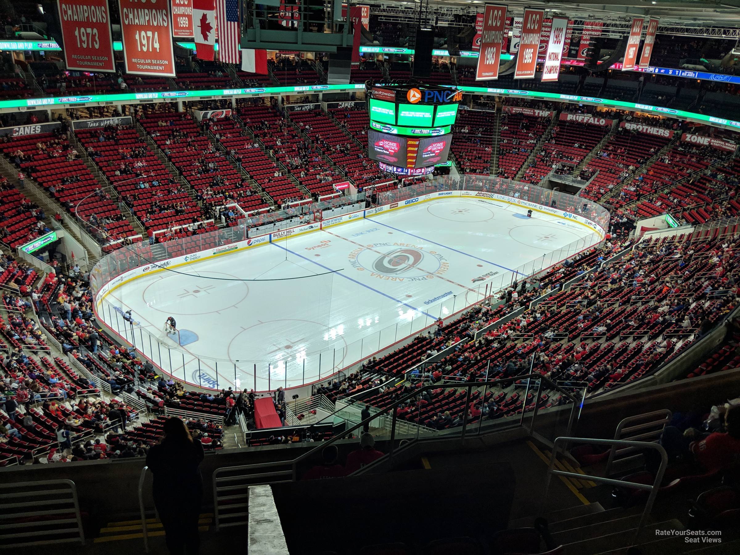 section 329, row h seat view  for hockey - pnc arena