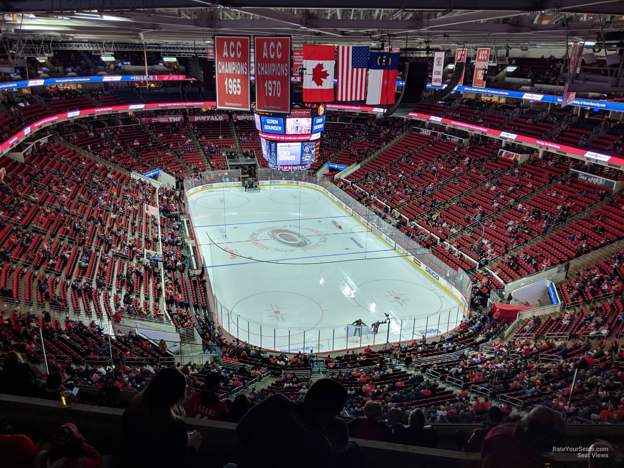 section 334, row h seat view  for hockey - pnc arena