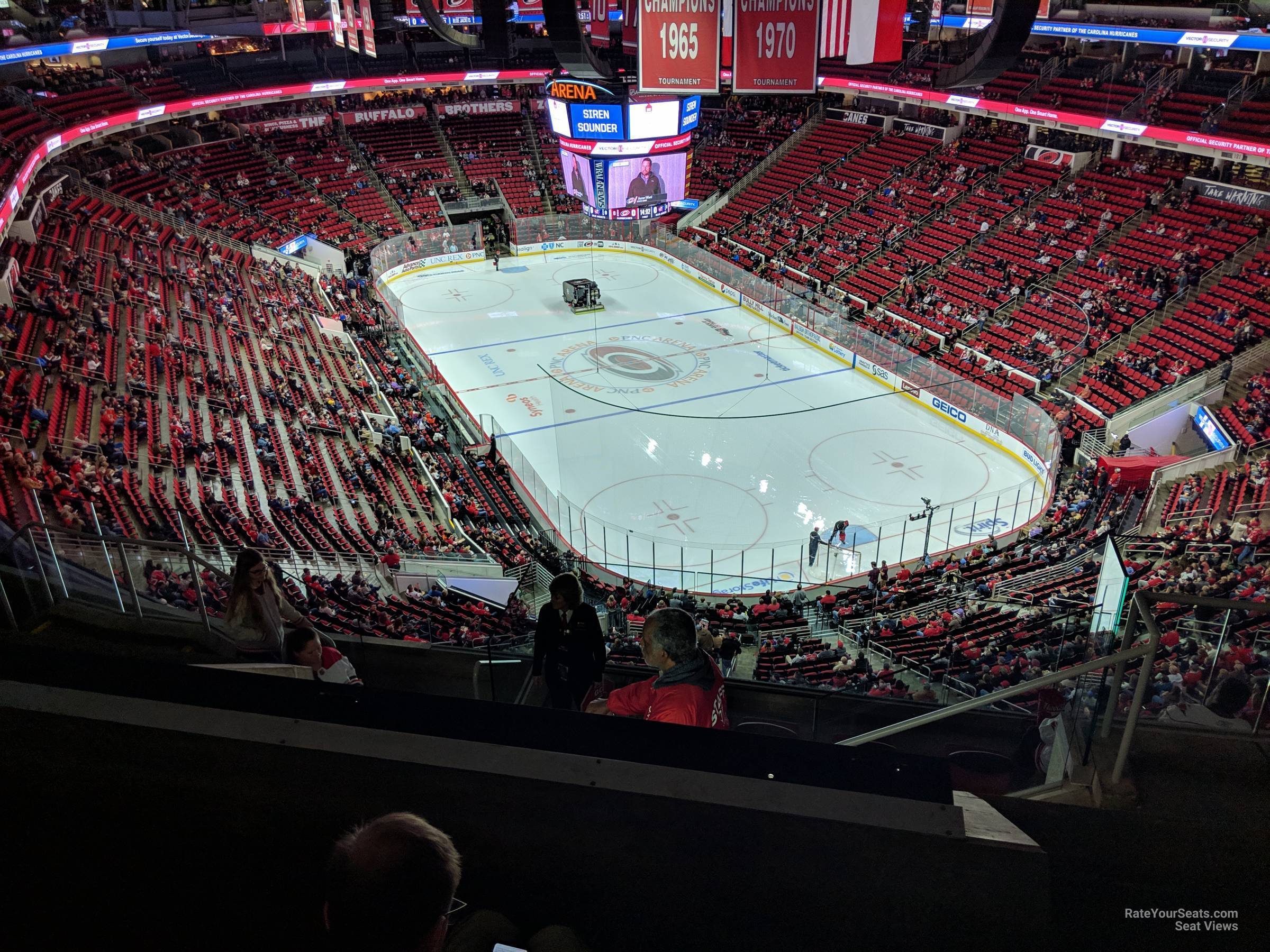section 335, row h seat view  for hockey - pnc arena