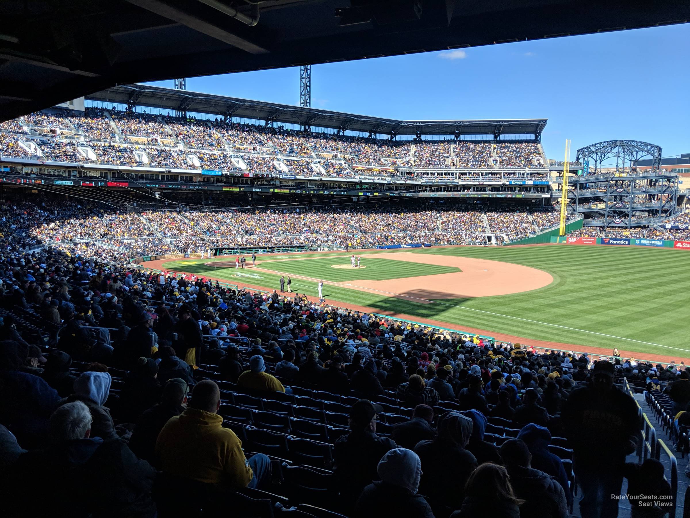 section 105, row hh seat view  for baseball - pnc park