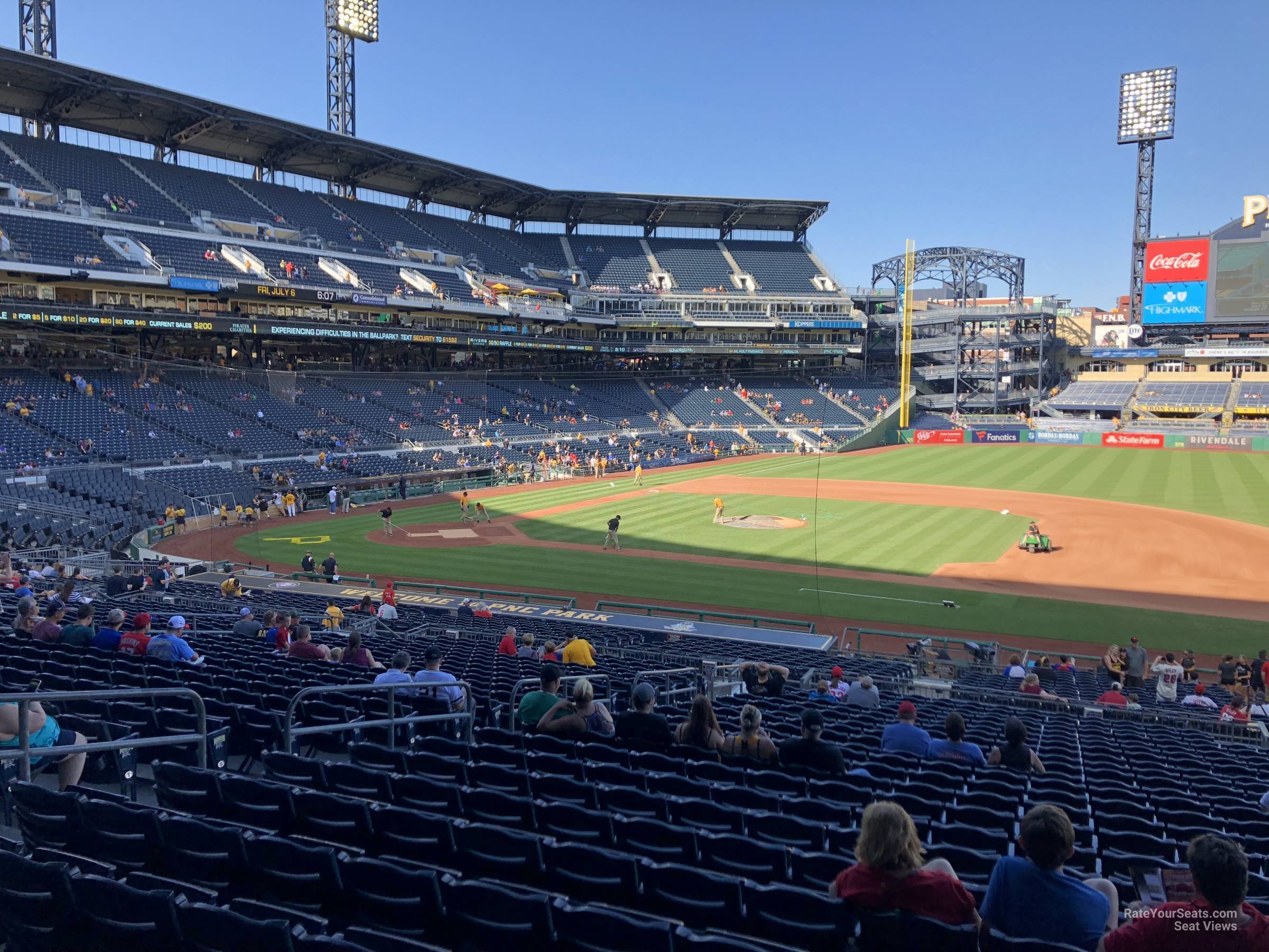 section 109, row aa seat view  for baseball - pnc park