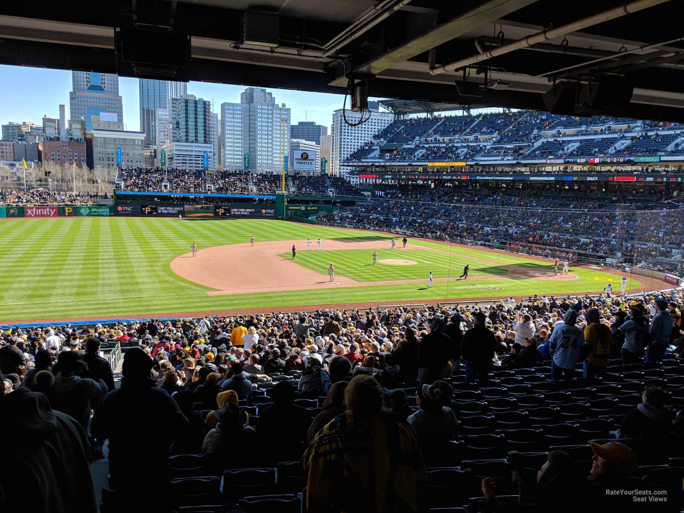 section 125, row hh seat view  for baseball - pnc park
