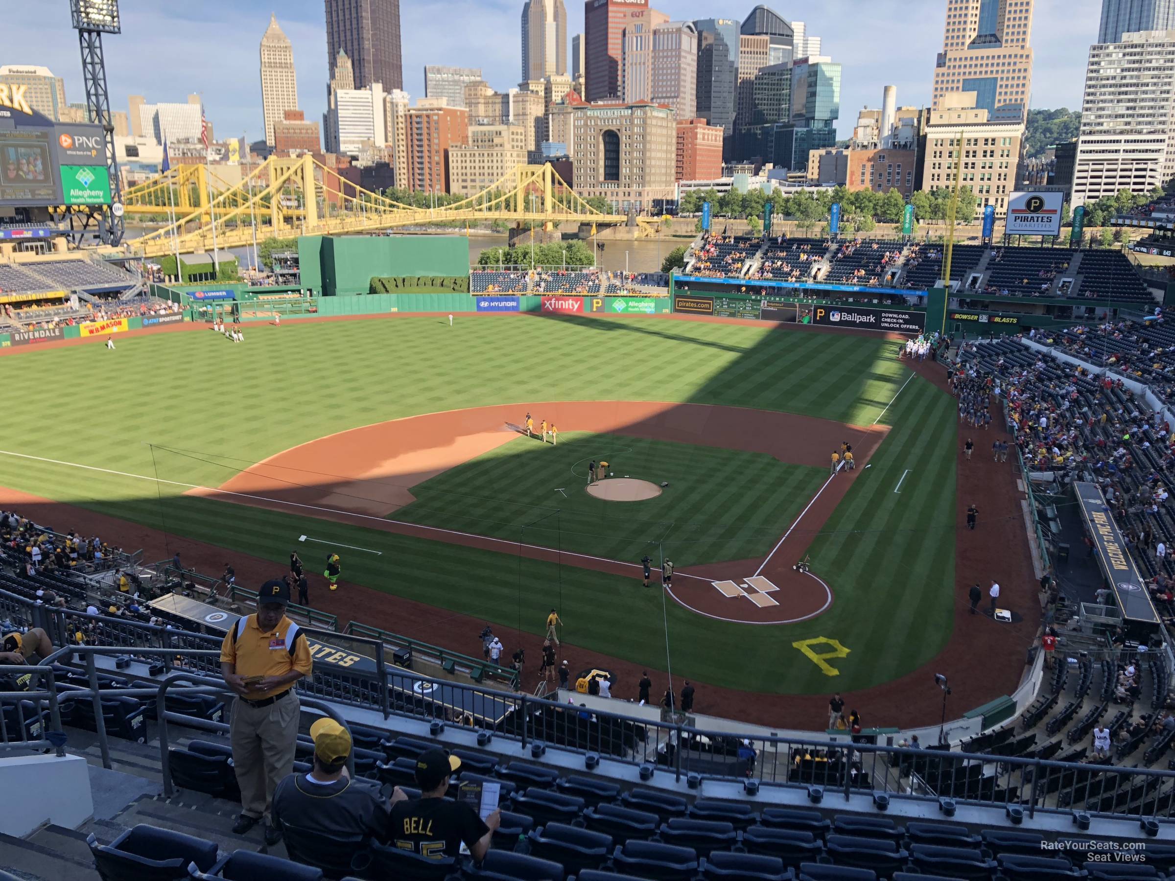 section 219, row h seat view  for baseball - pnc park