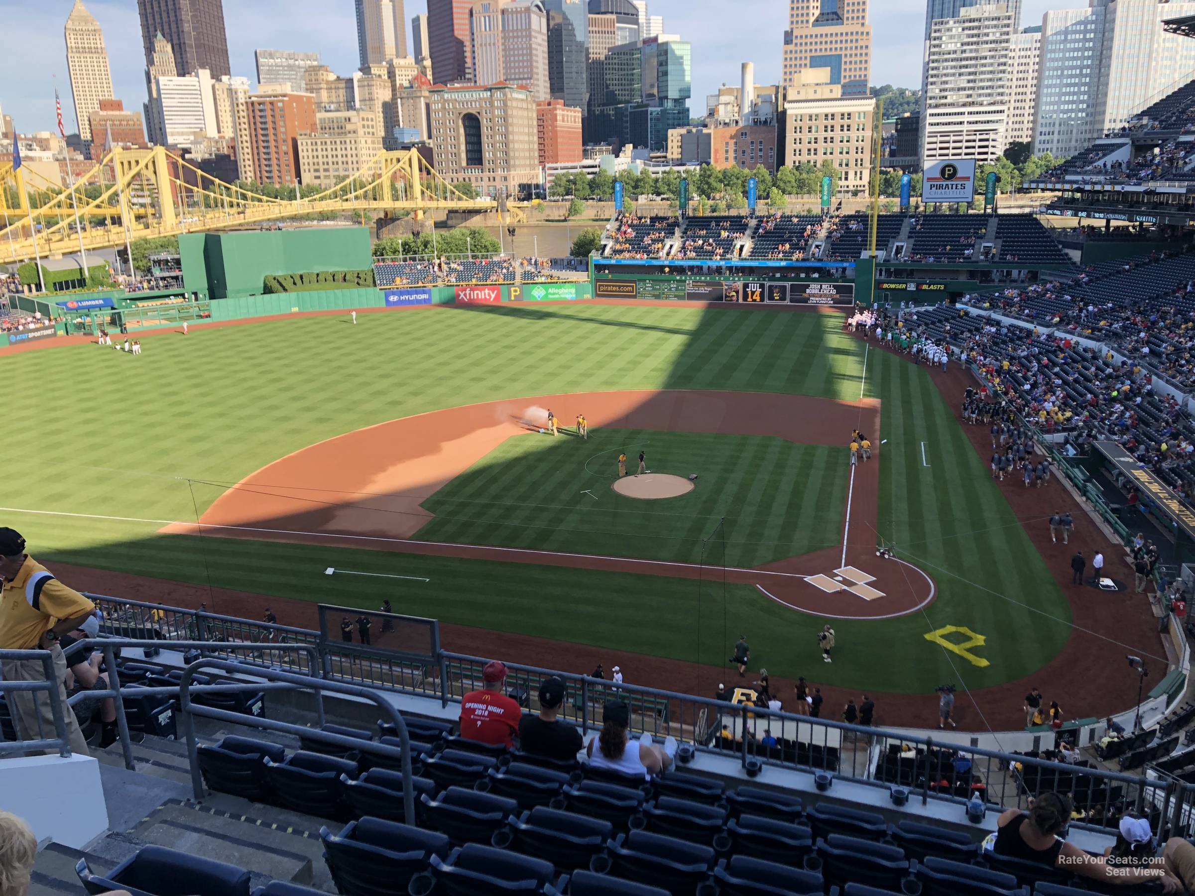 section 220, row h seat view for baseball - pnc park