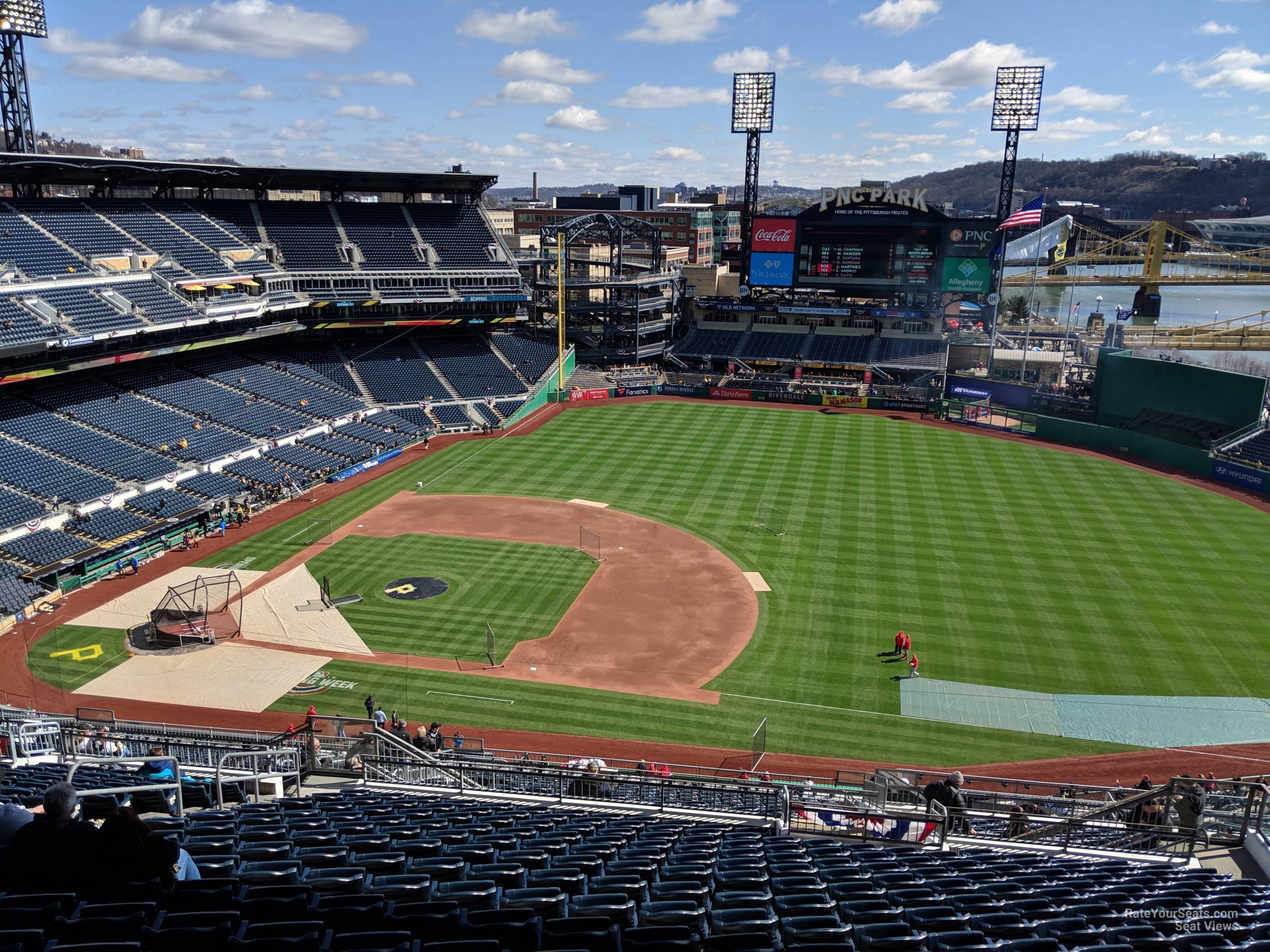 section 308, row x seat view for baseball - pnc park