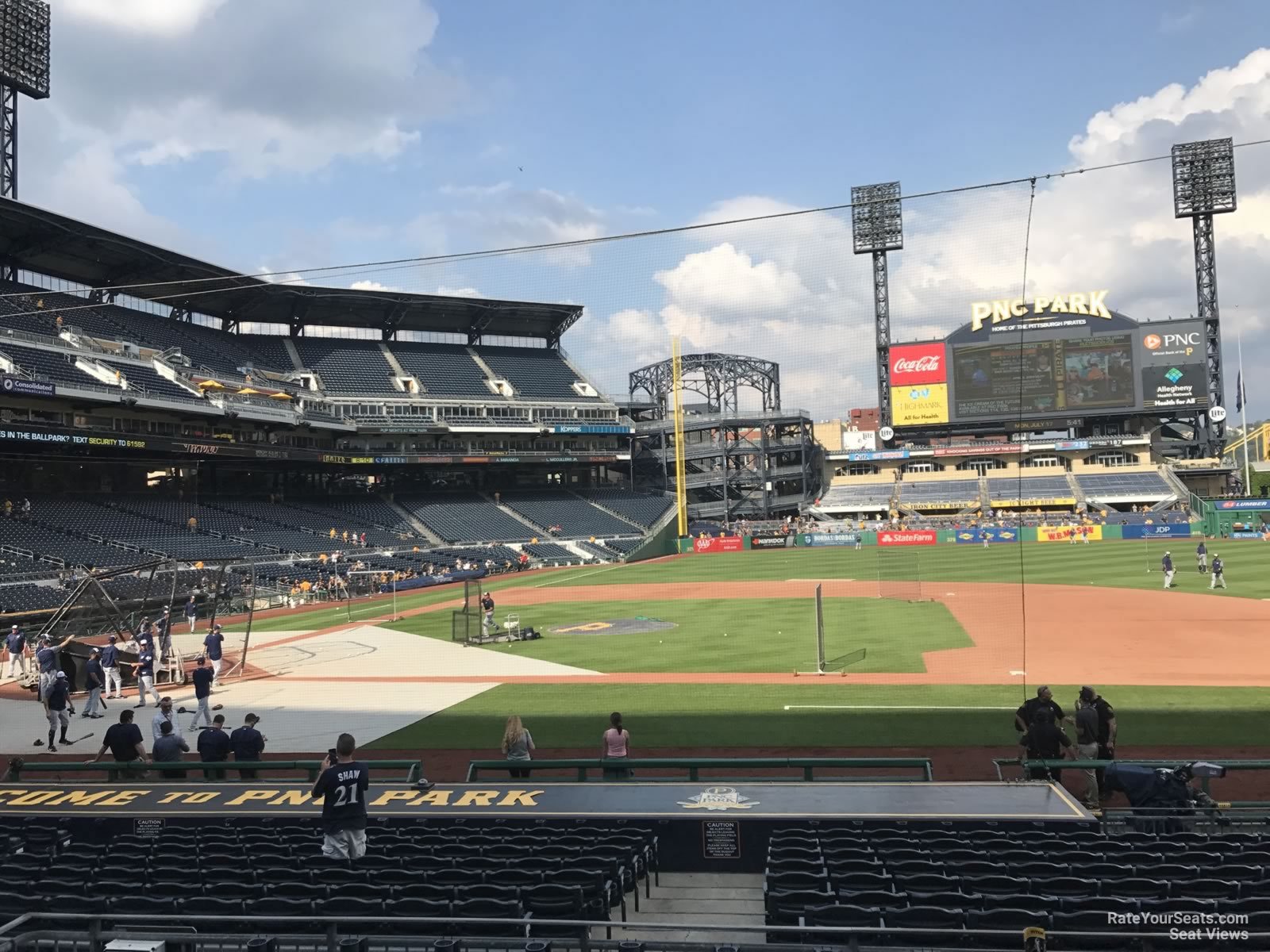 section 110, row f seat view  for baseball - pnc park