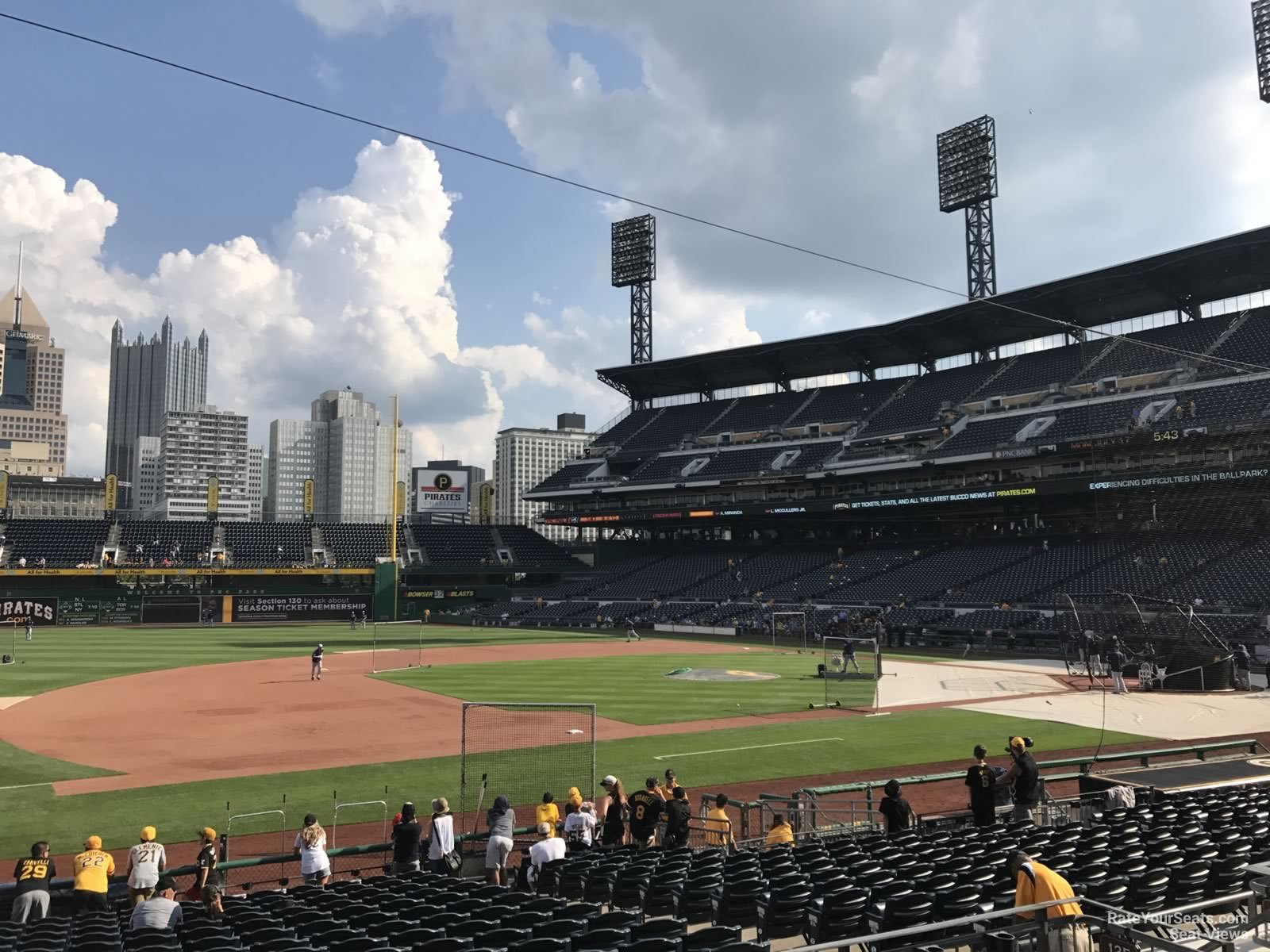 section 125, row f seat view  for baseball - pnc park