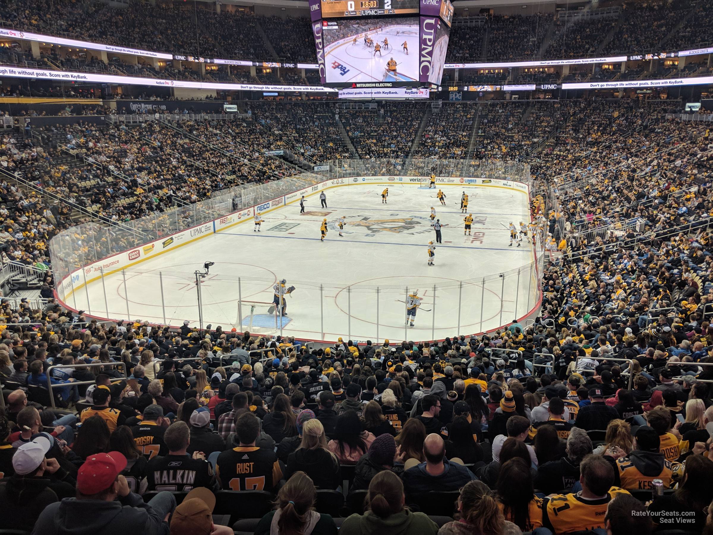 section 106, row z seat view  for hockey - ppg paints arena