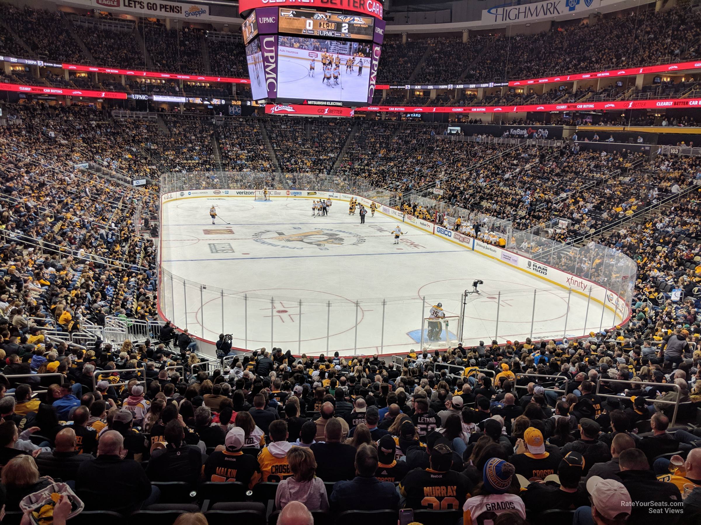 section 108, row v seat view  for hockey - ppg paints arena