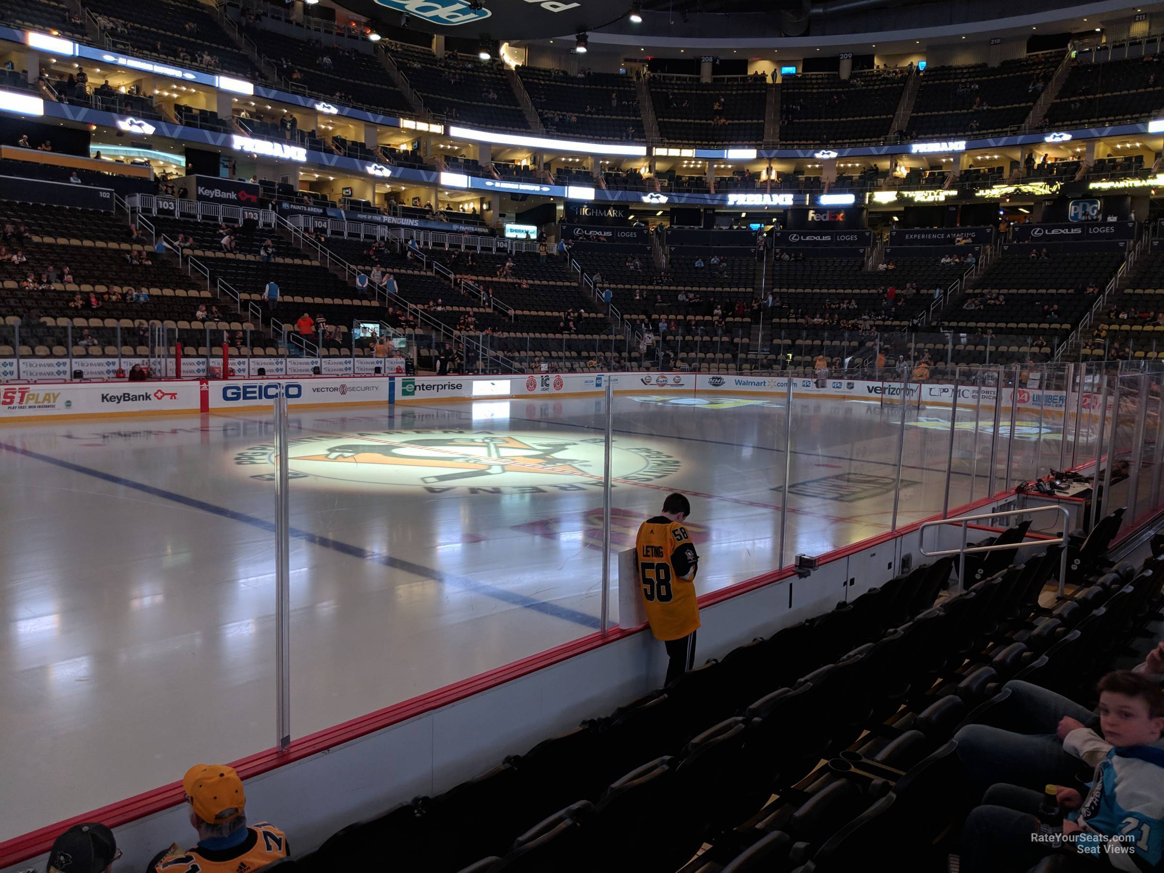 section 113, row e seat view  for hockey - ppg paints arena