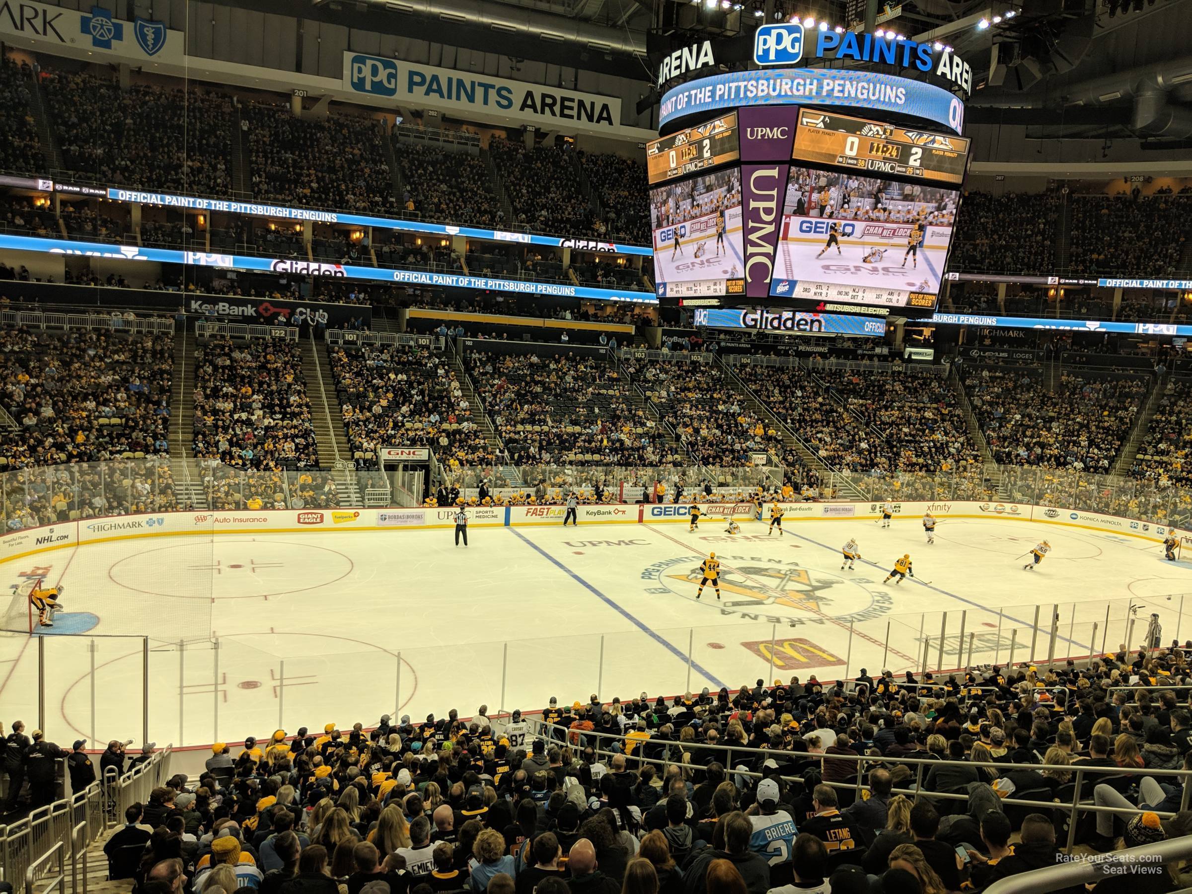 section 114, row y seat view  for hockey - ppg paints arena
