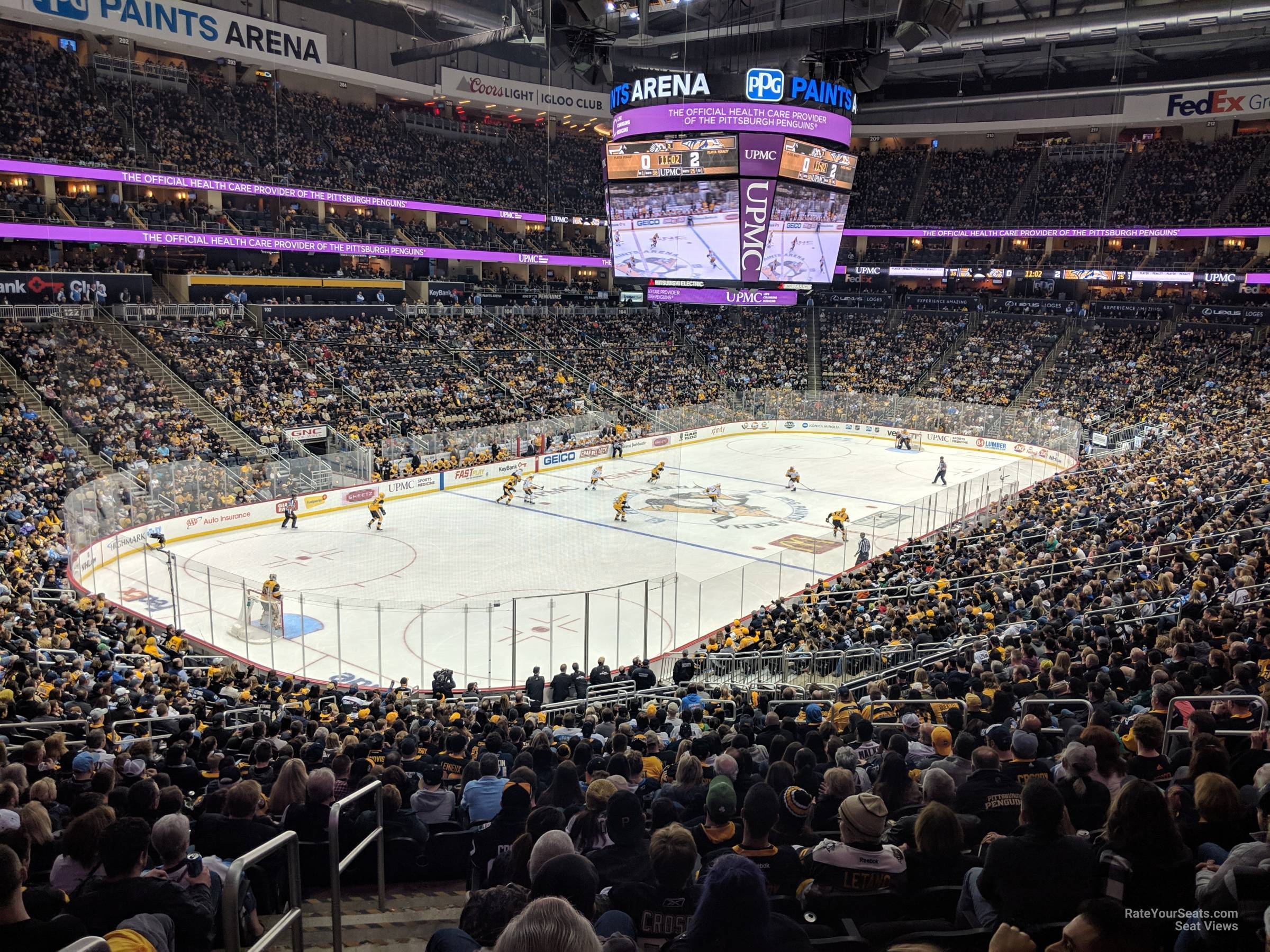 section 116, row edg seat view  for hockey - ppg paints arena