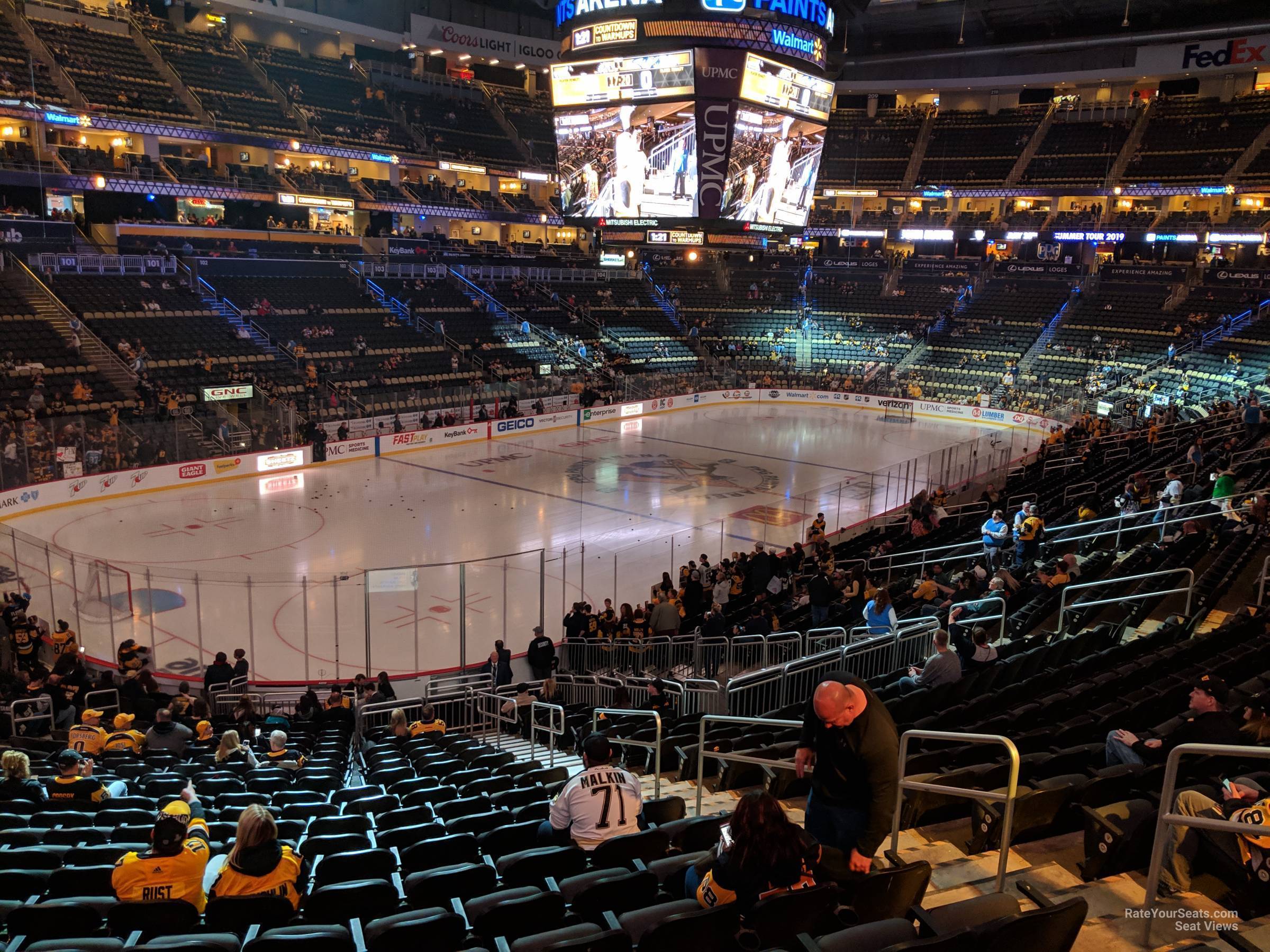 section 116, row x seat view  for hockey - ppg paints arena