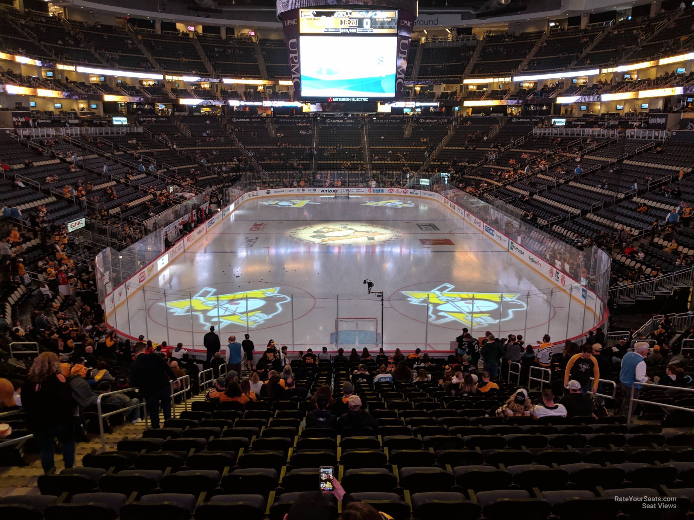 section 118, row z seat view  for hockey - ppg paints arena