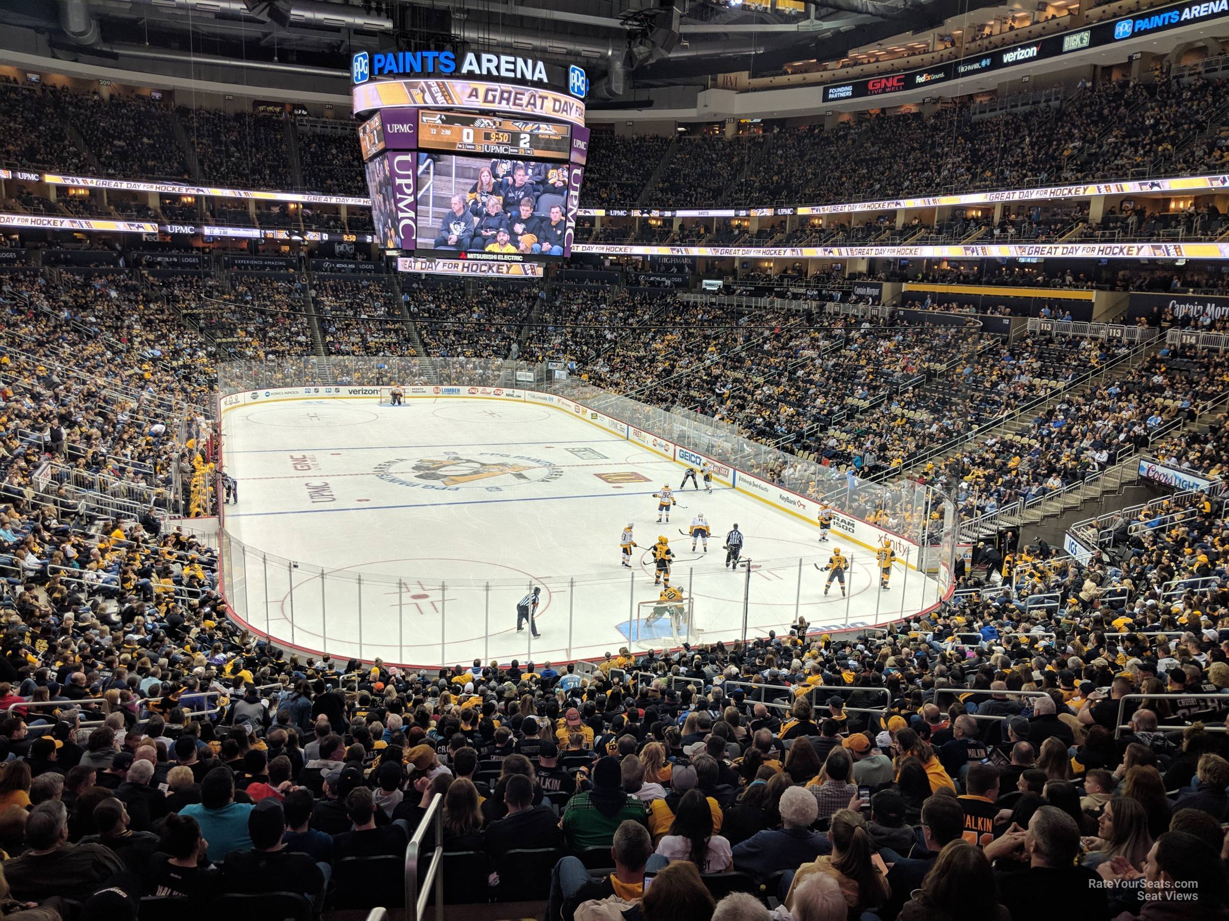 section 119, row edg seat view  for hockey - ppg paints arena