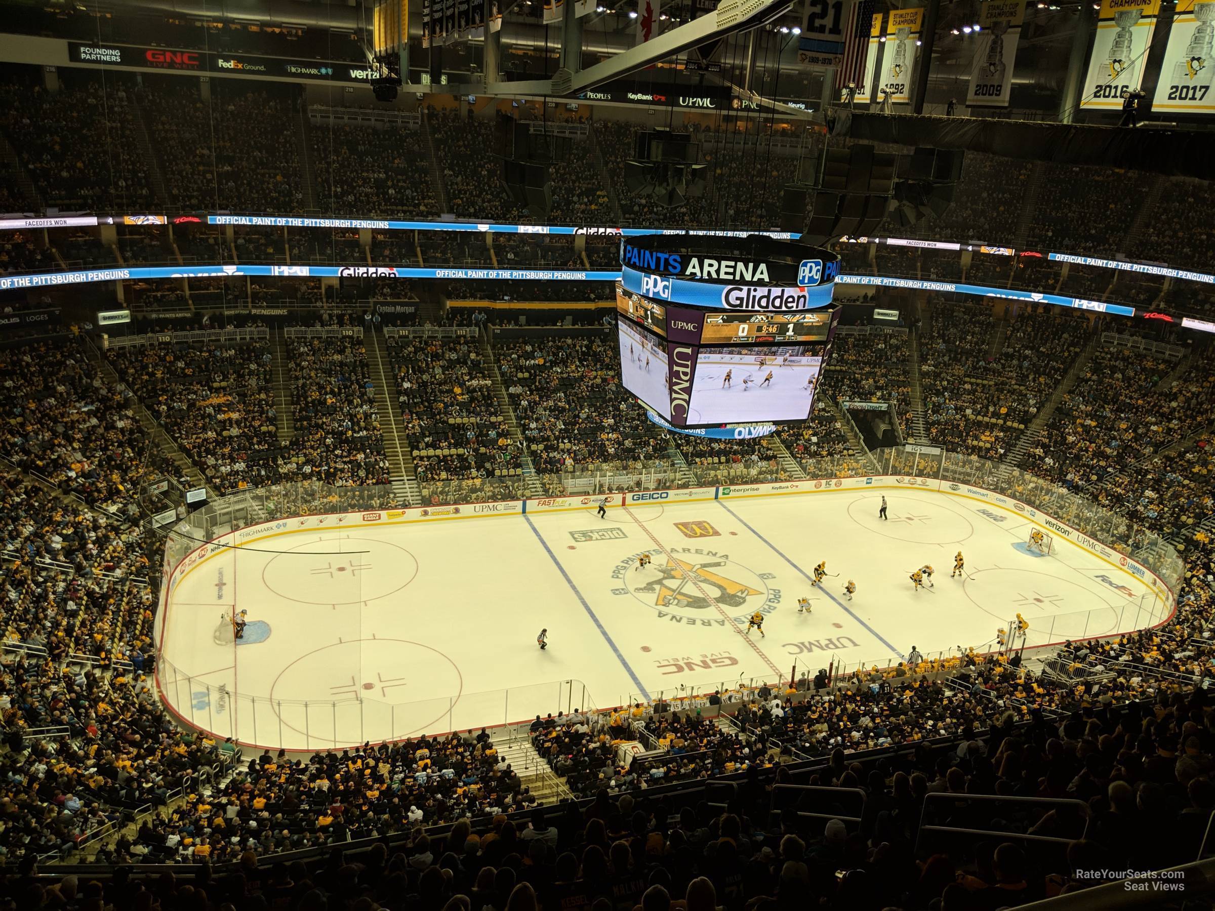section 205, row q seat view  for hockey - ppg paints arena