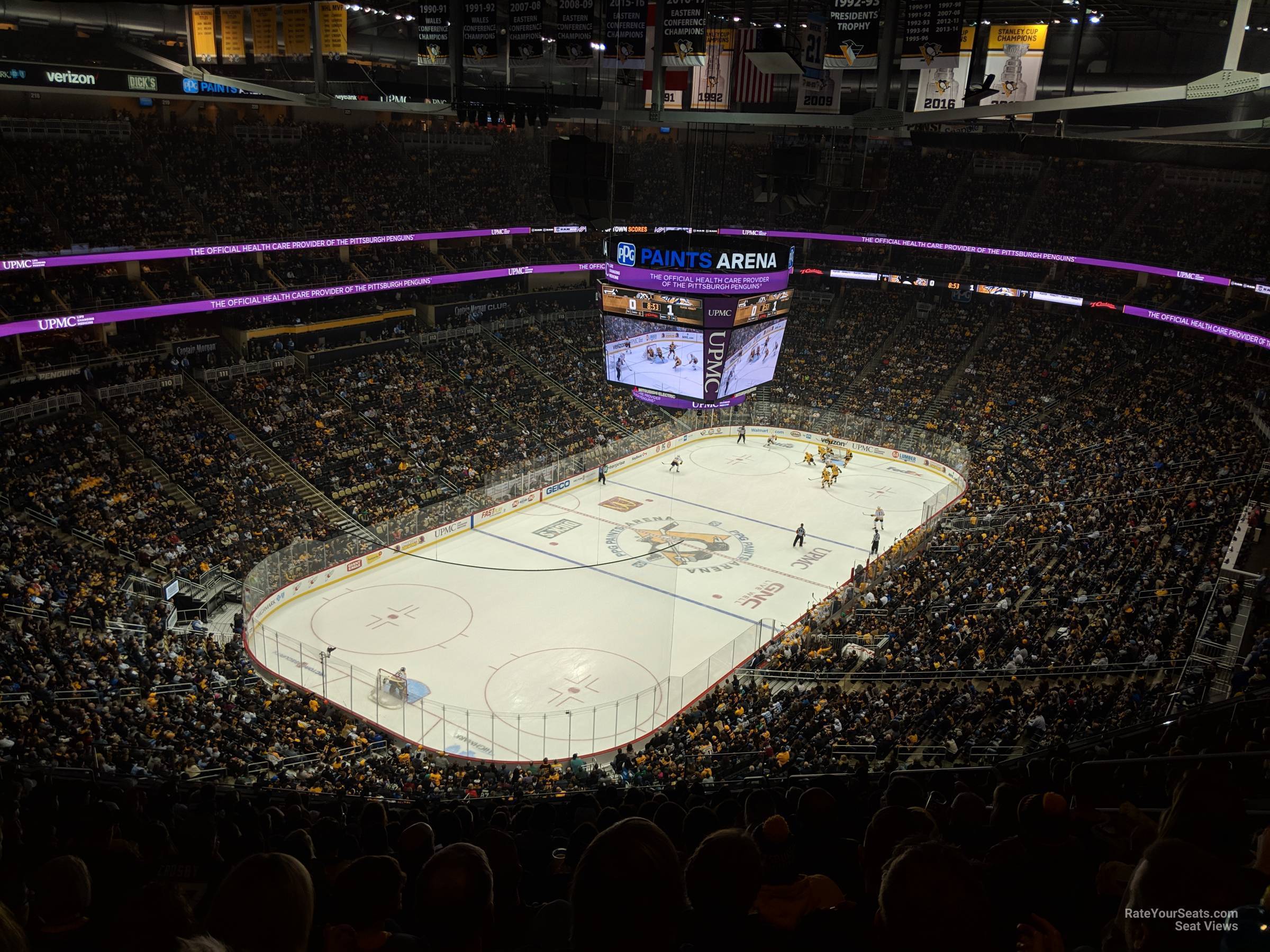 section 208, row edg seat view  for hockey - ppg paints arena