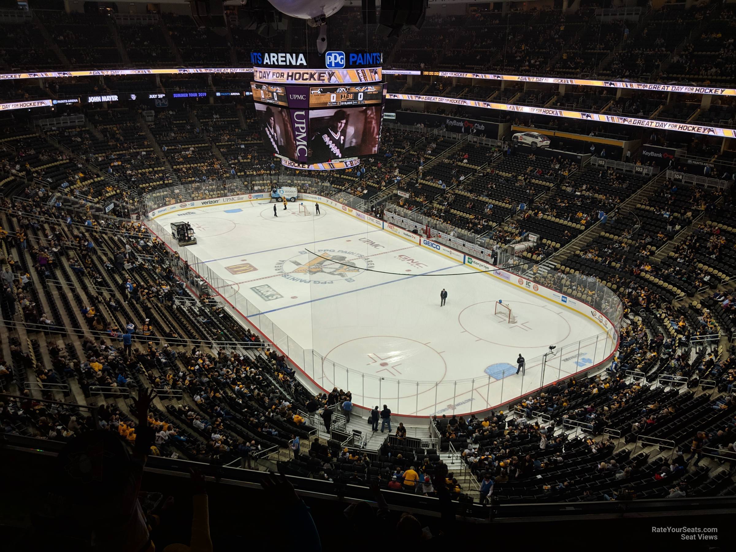 section 214, row f seat view  for hockey - ppg paints arena