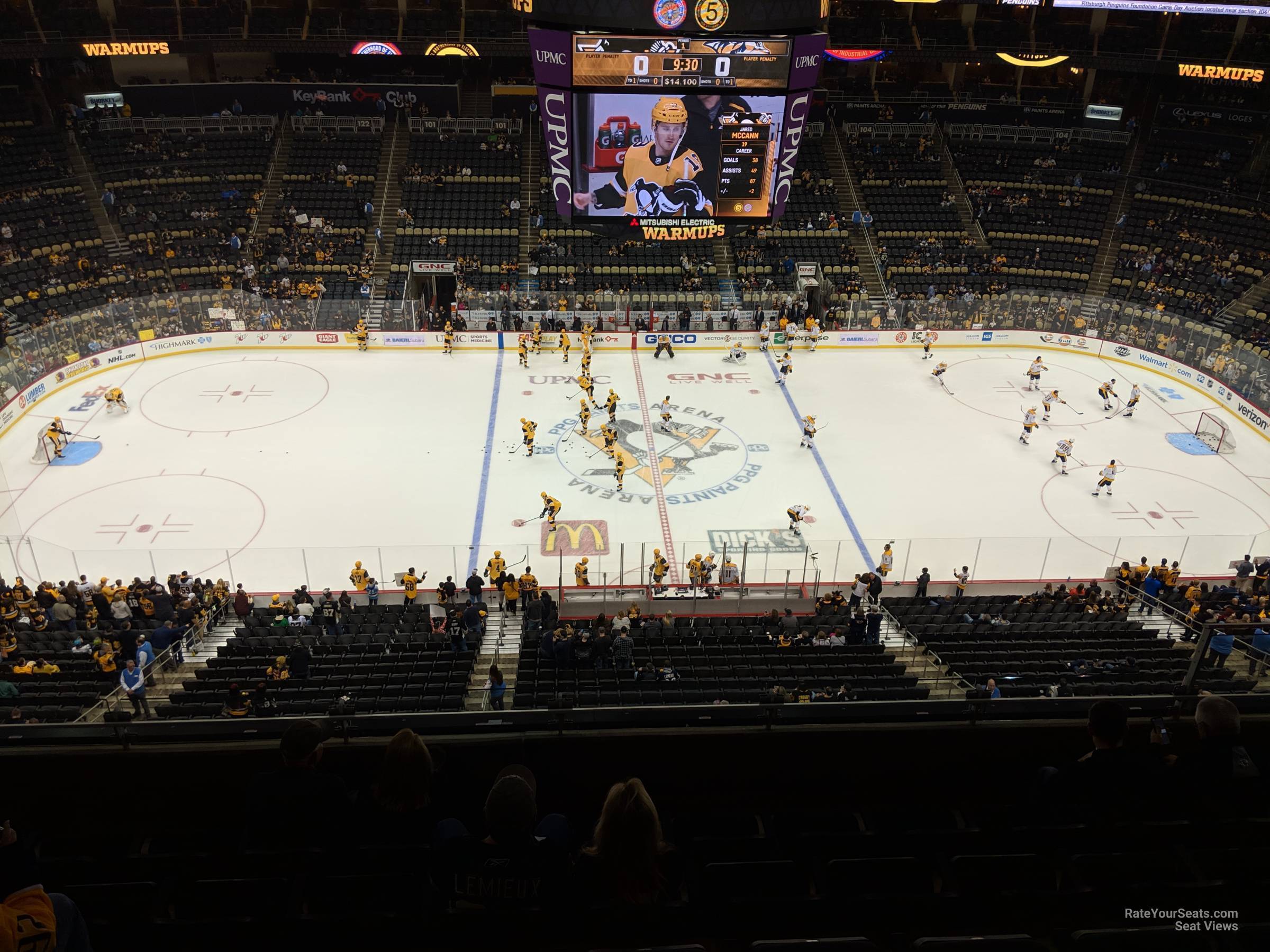 section 220, row f seat view  for hockey - ppg paints arena
